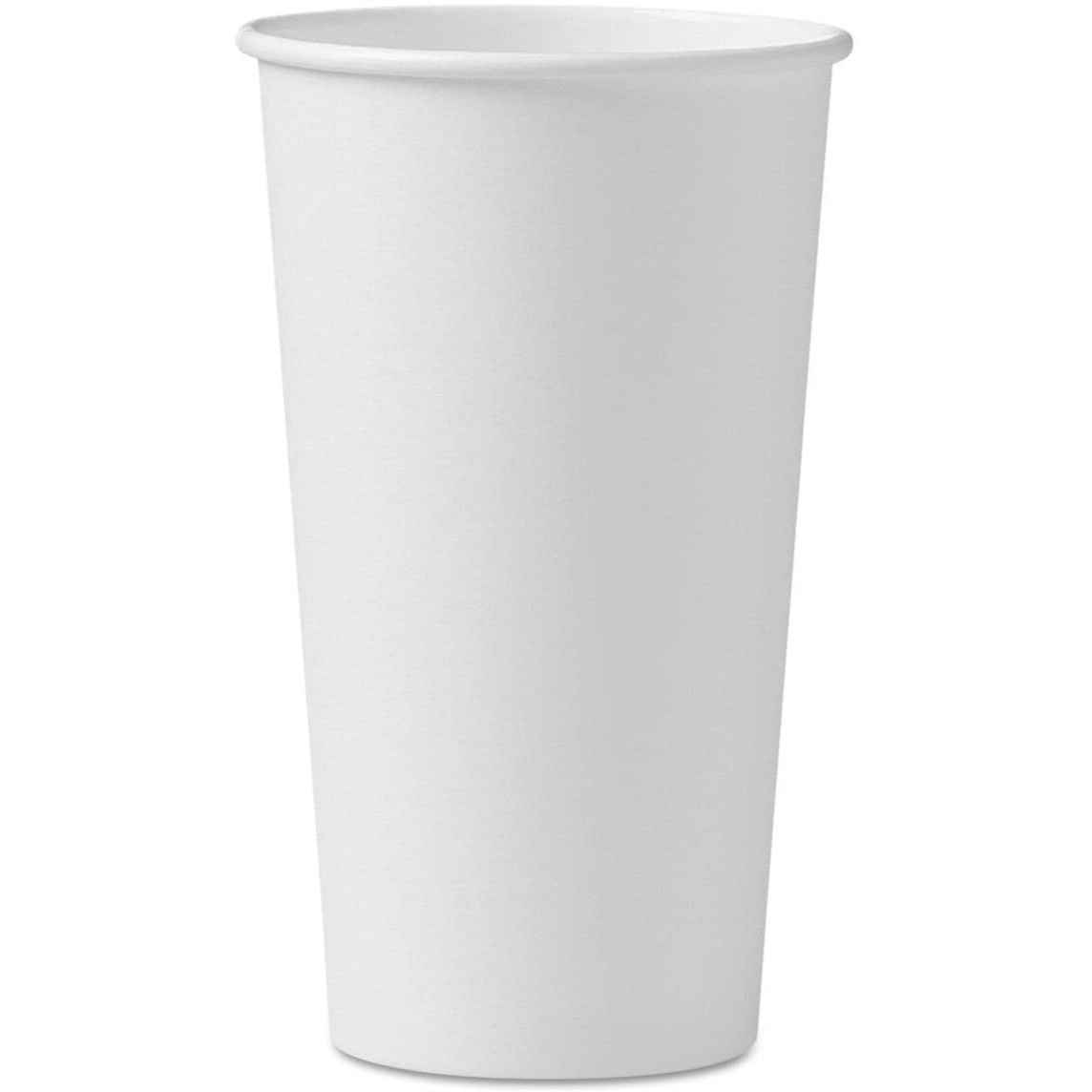 20 oz Single-Sided Poly Paper Hot Cups&44 White