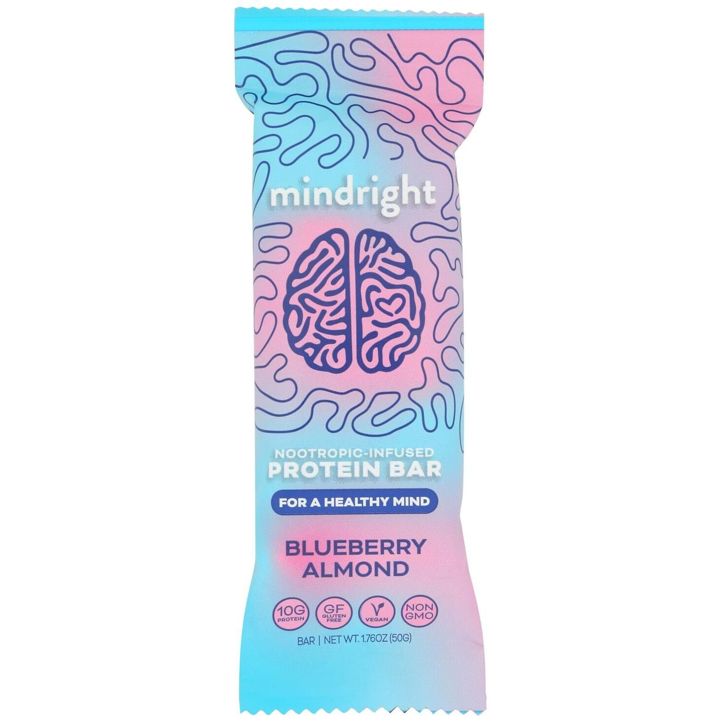 Mindright - Bar Blueberry Almond - Case Of 12 - 1.76 Ounces