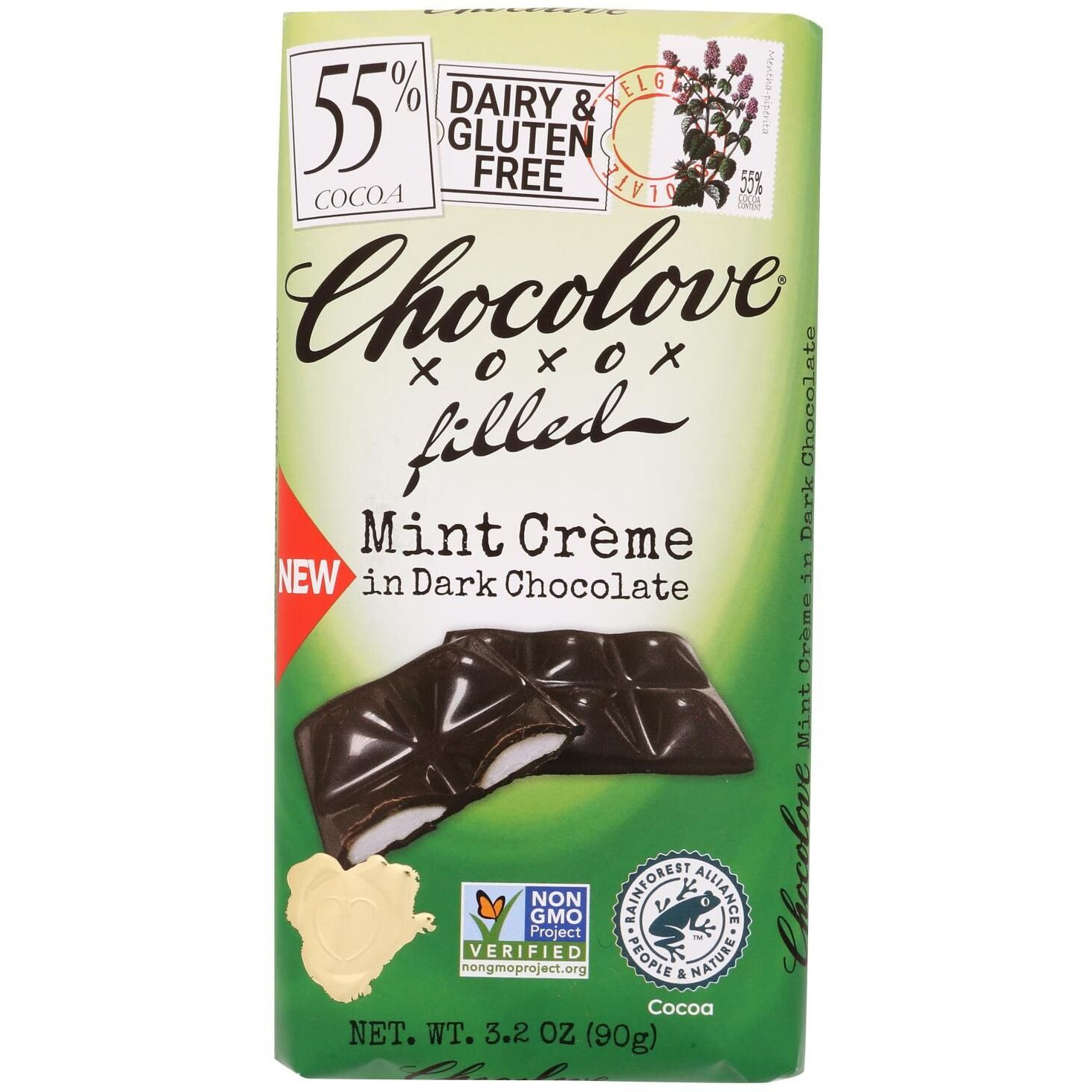 Chocolove - Bar Dk Choco Mint Cream Fill - Case Of 10-3.2 Oz