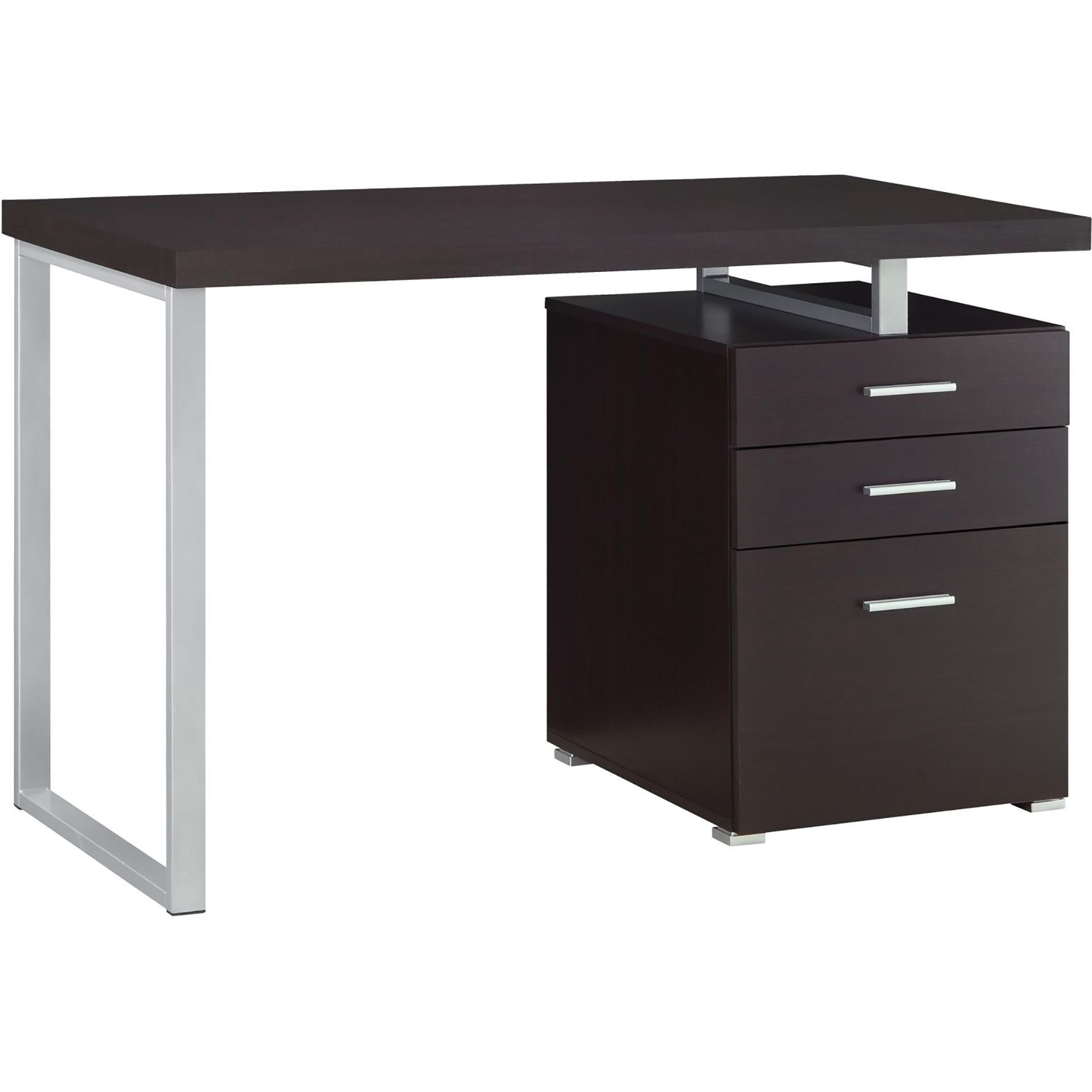 Cappuccino 3-drawer Reversible Office Desk