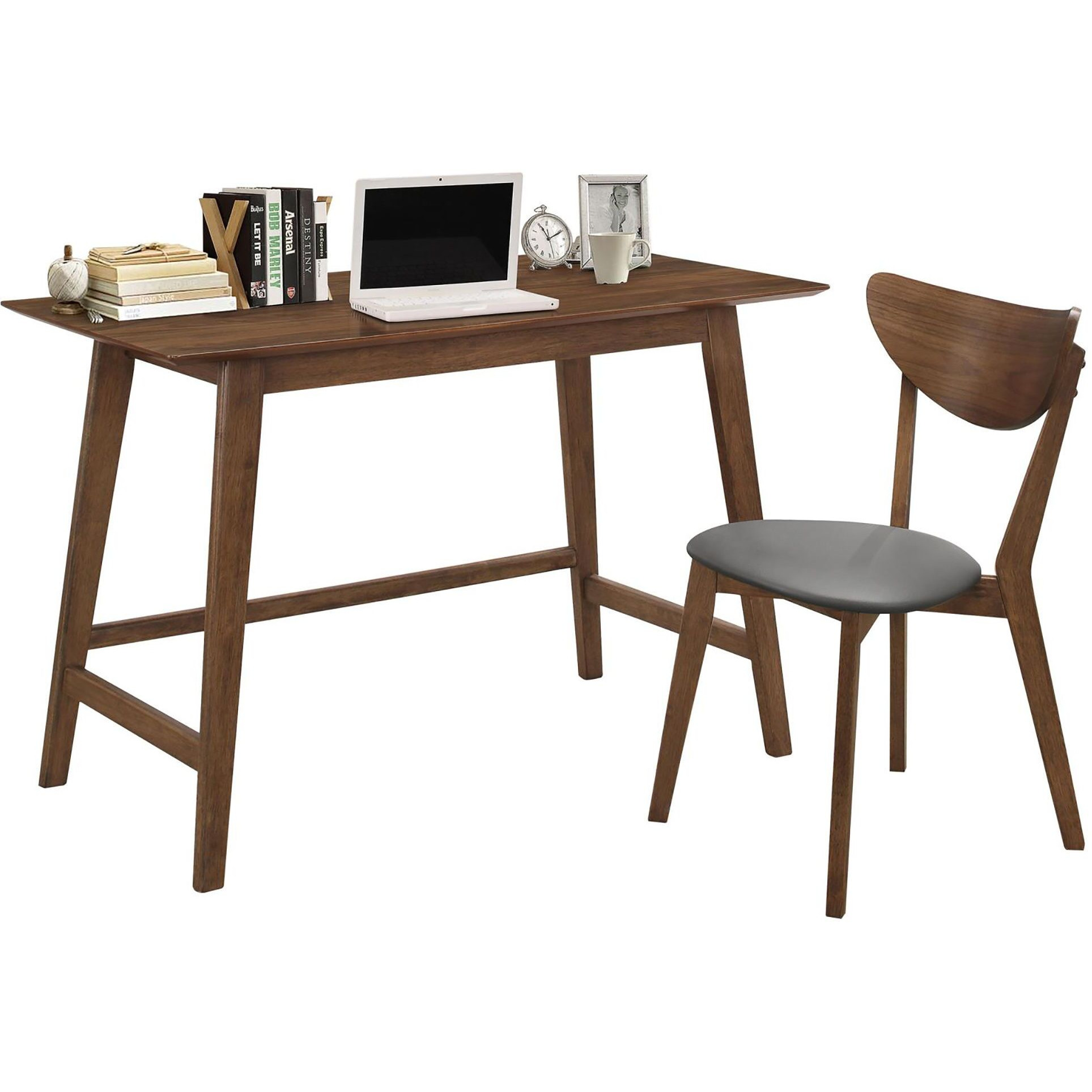 Walnut 2-Piece Writing Desk Set