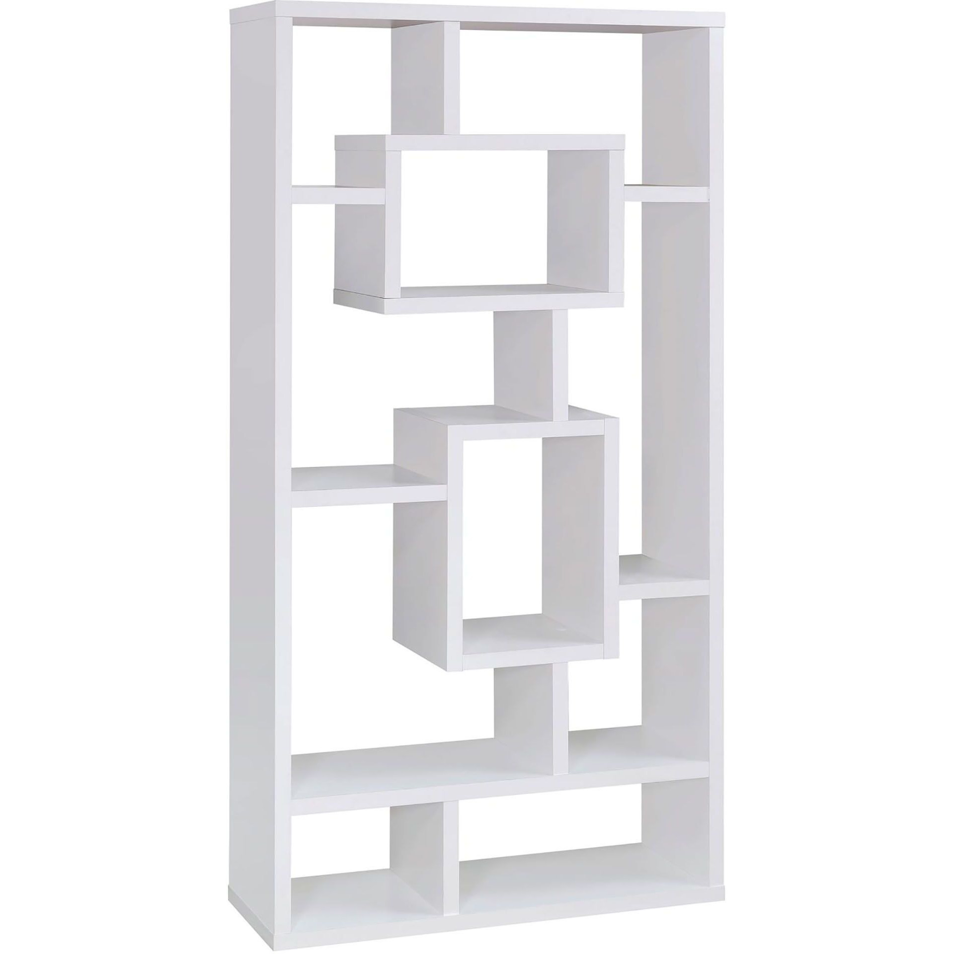 White 10-Shelf Open Back Bookcase