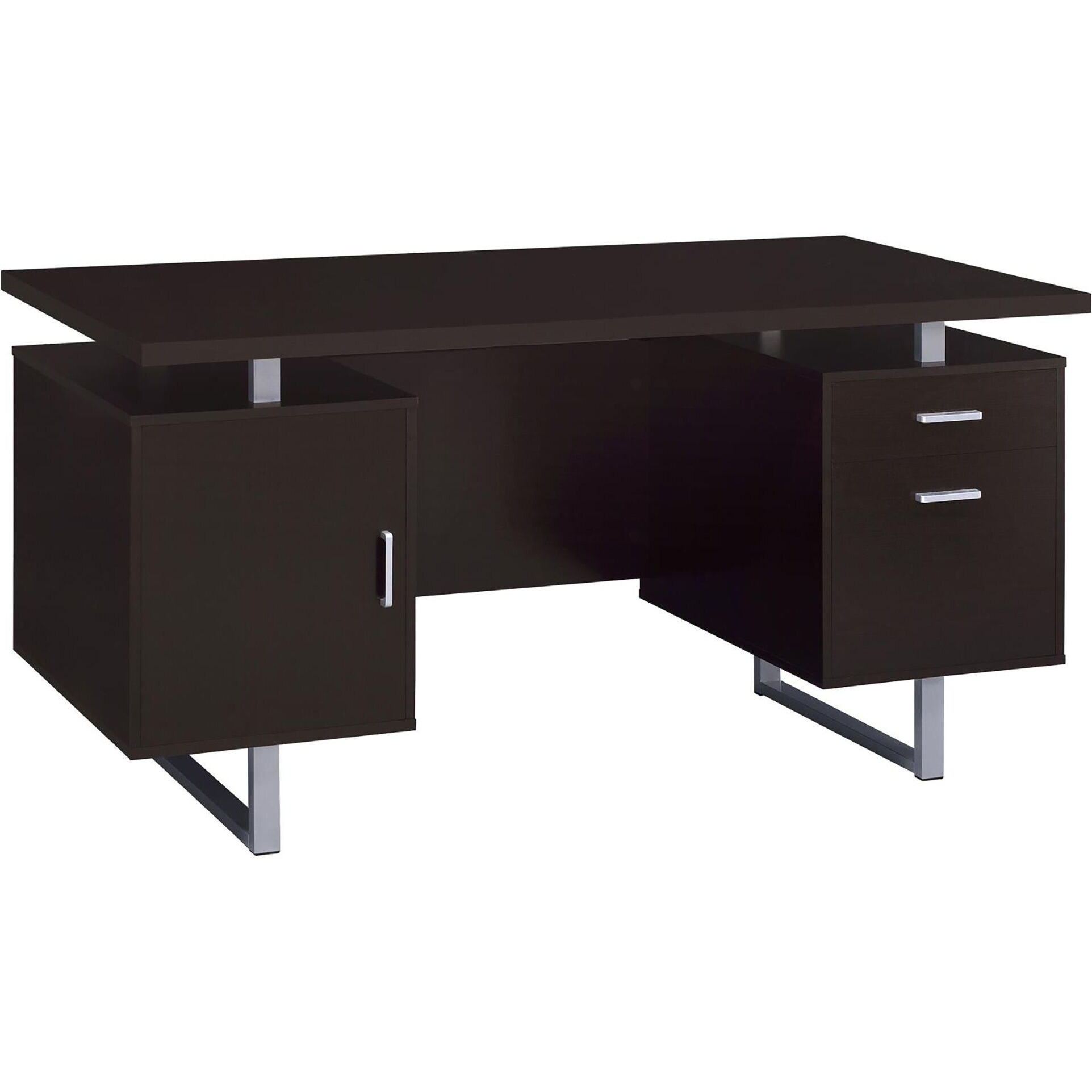 Cappuccino 2-drawer Floating Top Office Desk