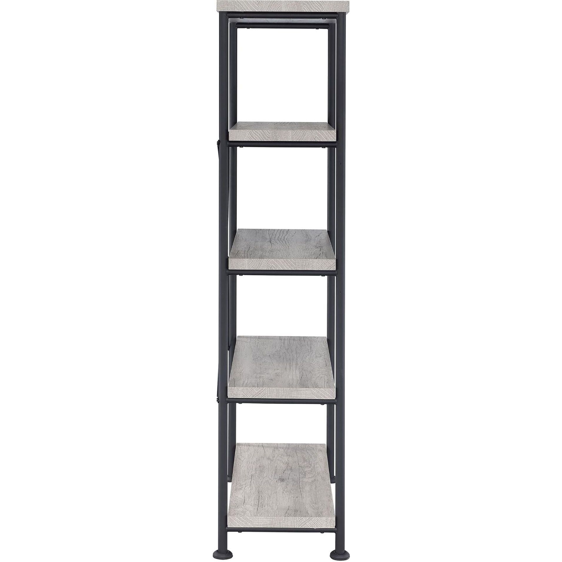 Grey Driftwood 4-shelf Bookcase