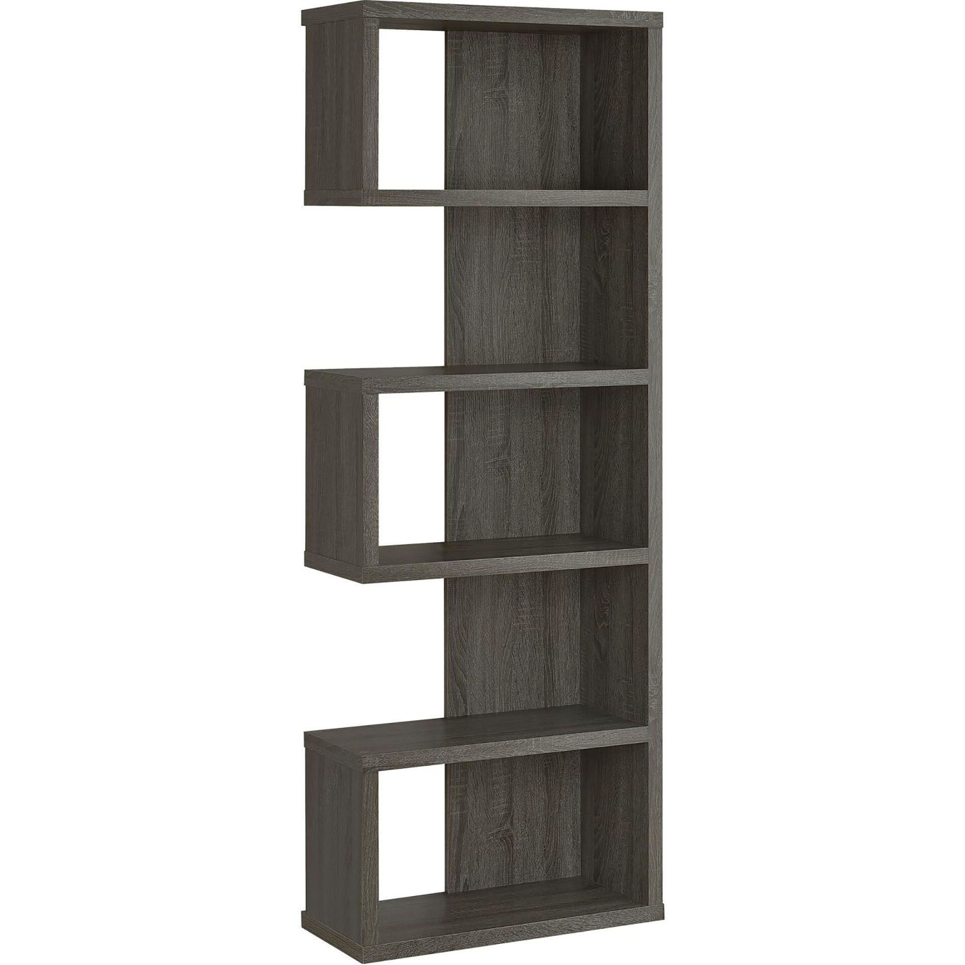 Weathered Grey 5-Shelf Bookcase