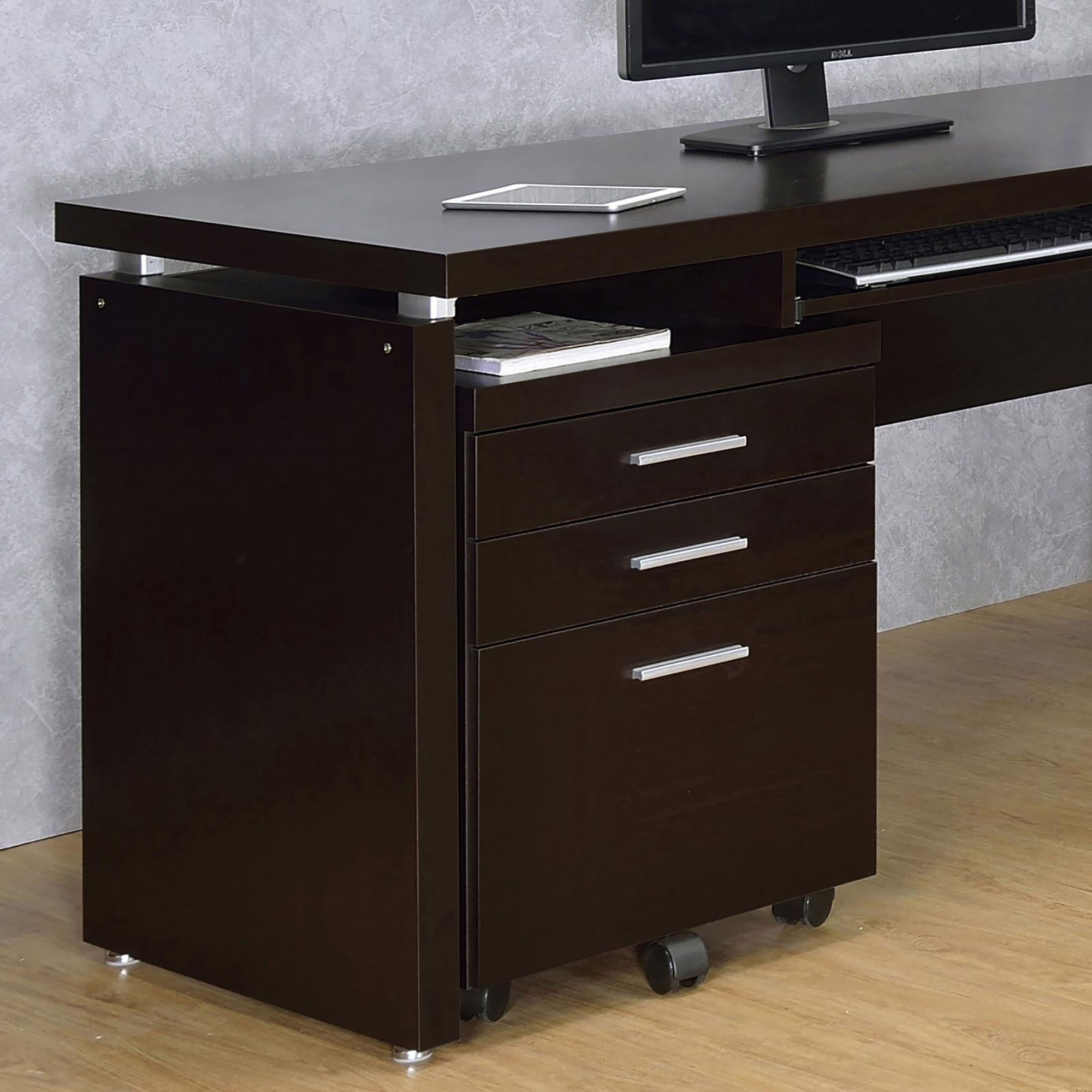 Cappuccino 3-Drawer File Cabinet