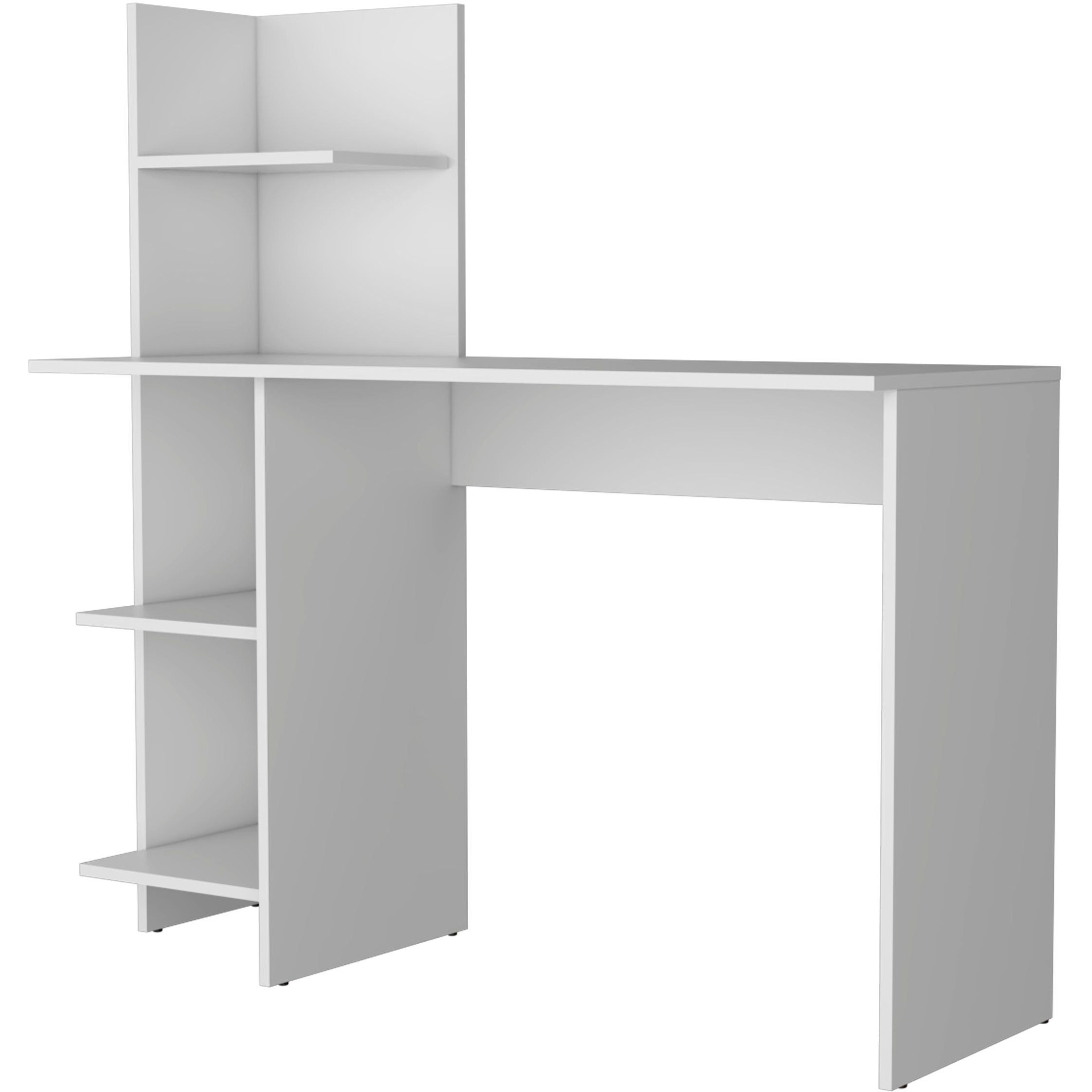 White Four Shelves Writing Desk