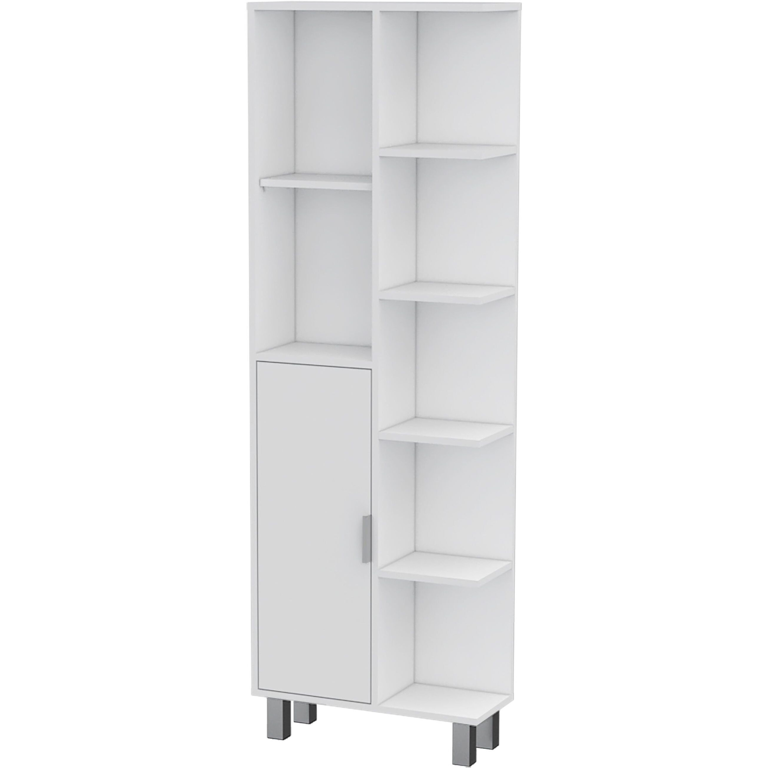 White 9-Shelf Linen Cabinet