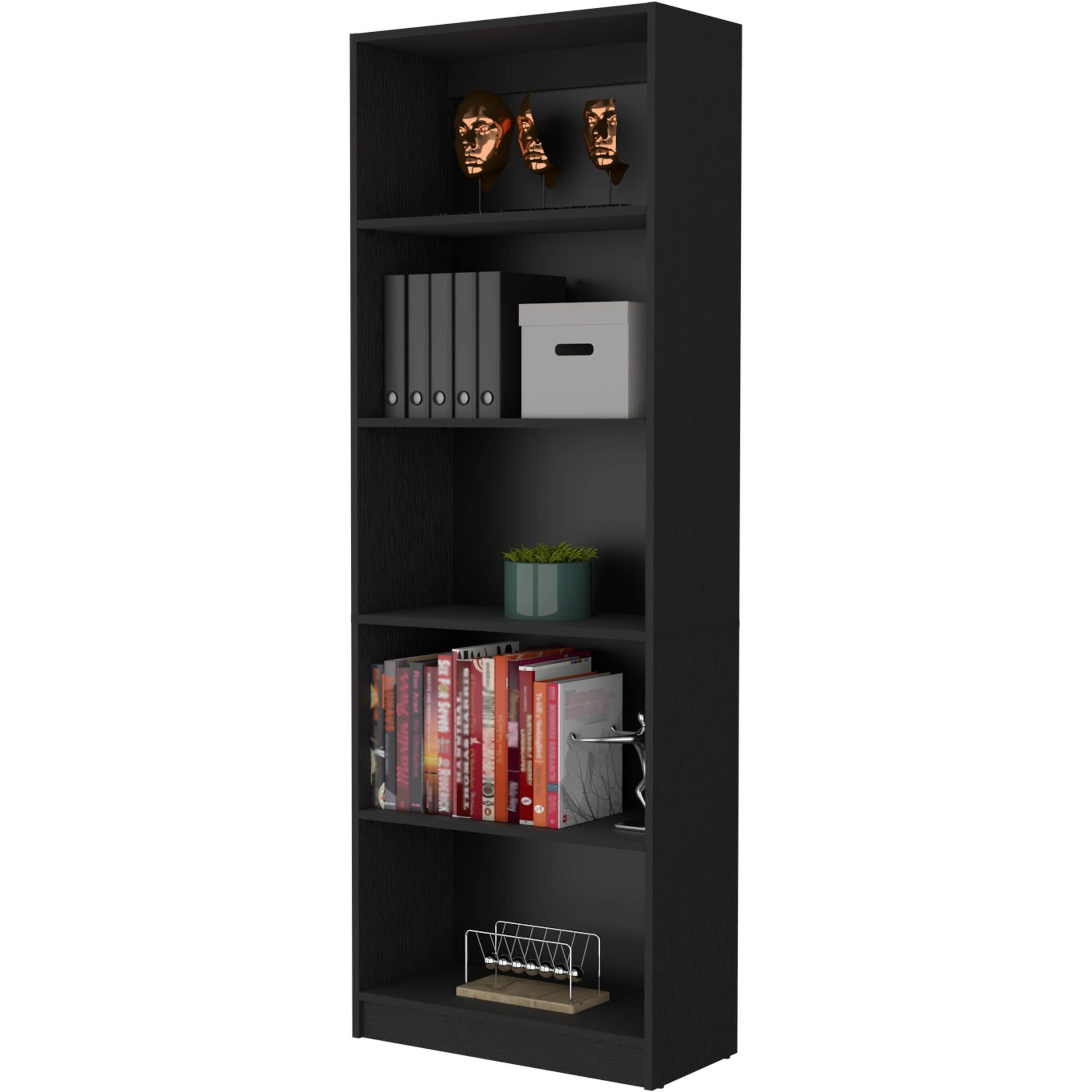 Black 5-Shelf Bookcase