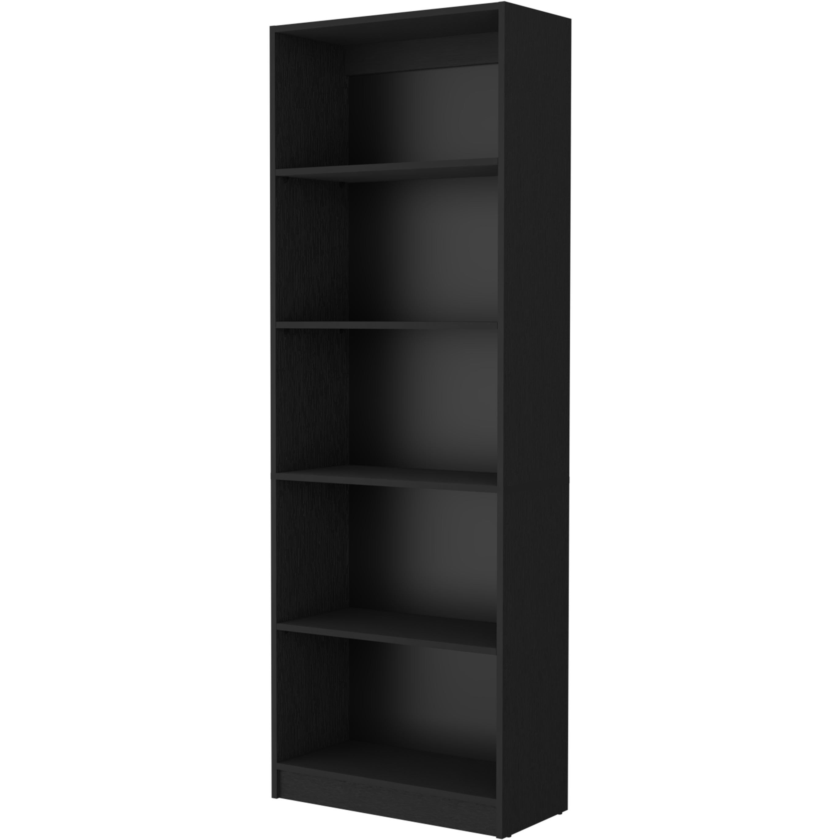 Black 5-Shelf Bookcase