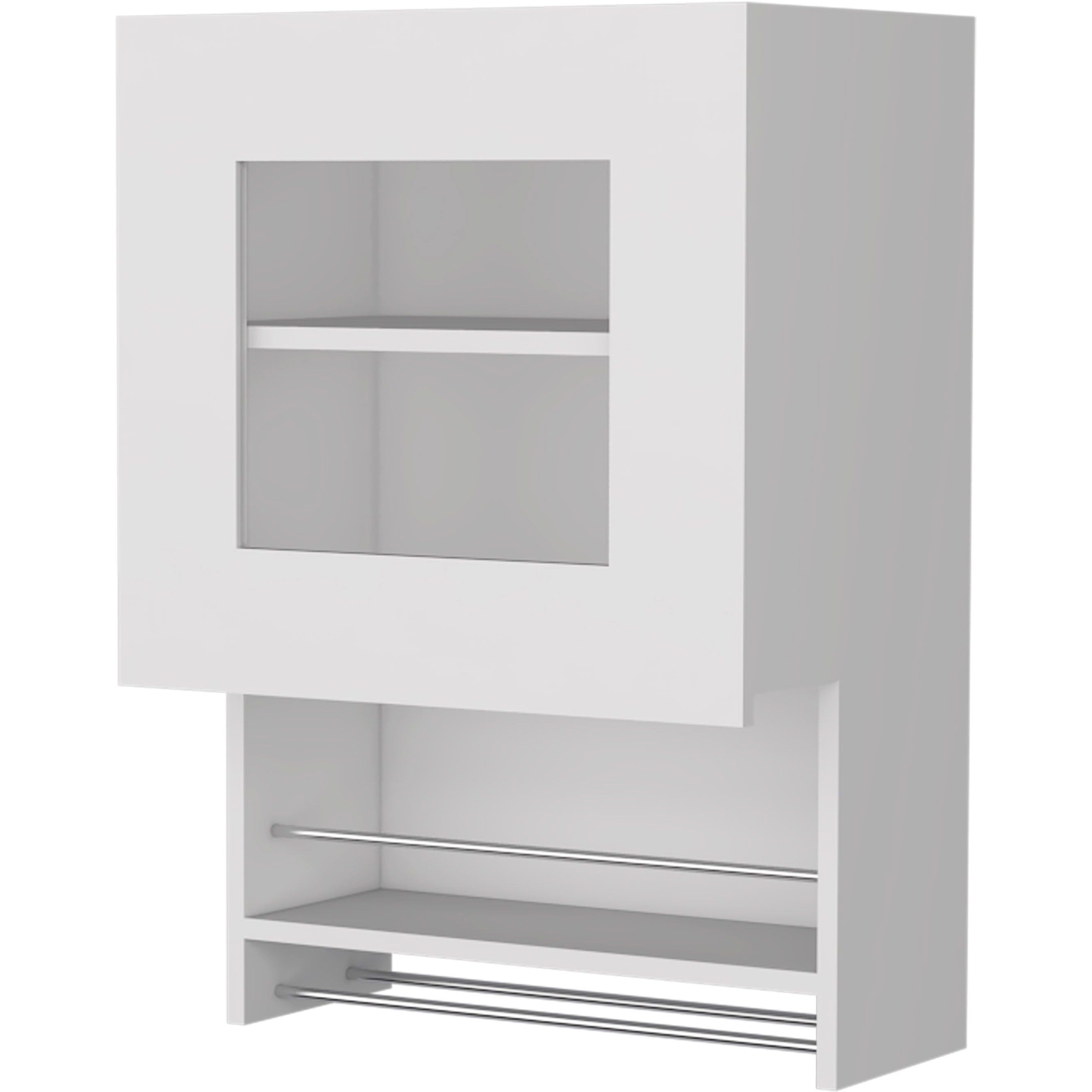 Nolan White Spice and Towel Rack Kitchen Wall Cabinet