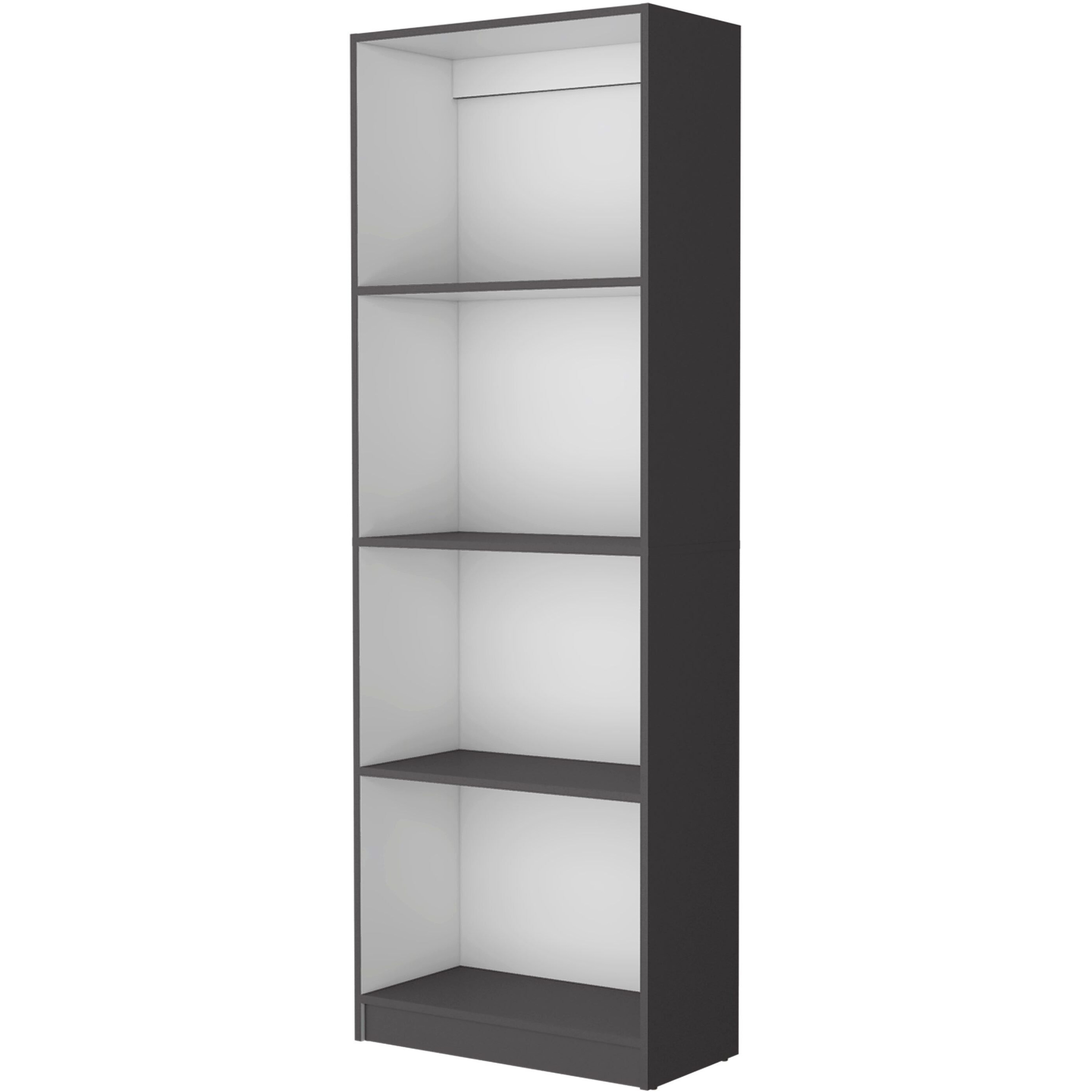 Zachary Matt Gray and White Tier Storage Shelves Bookcase