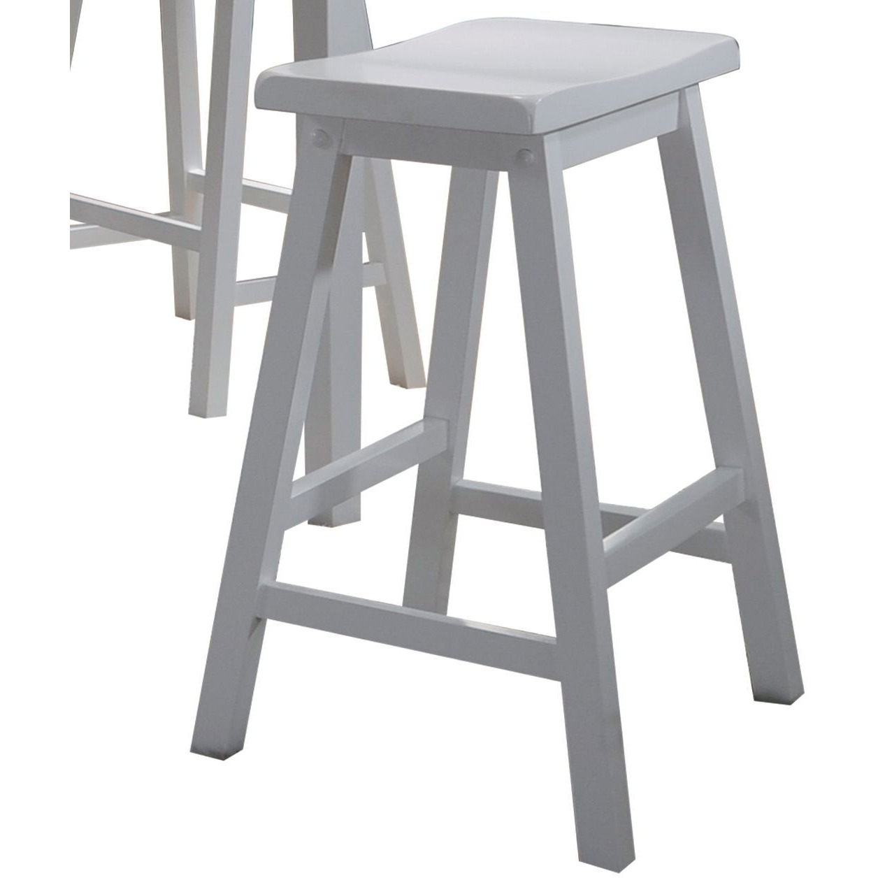 White 5-piece Counter Height Set with Saddle Stools