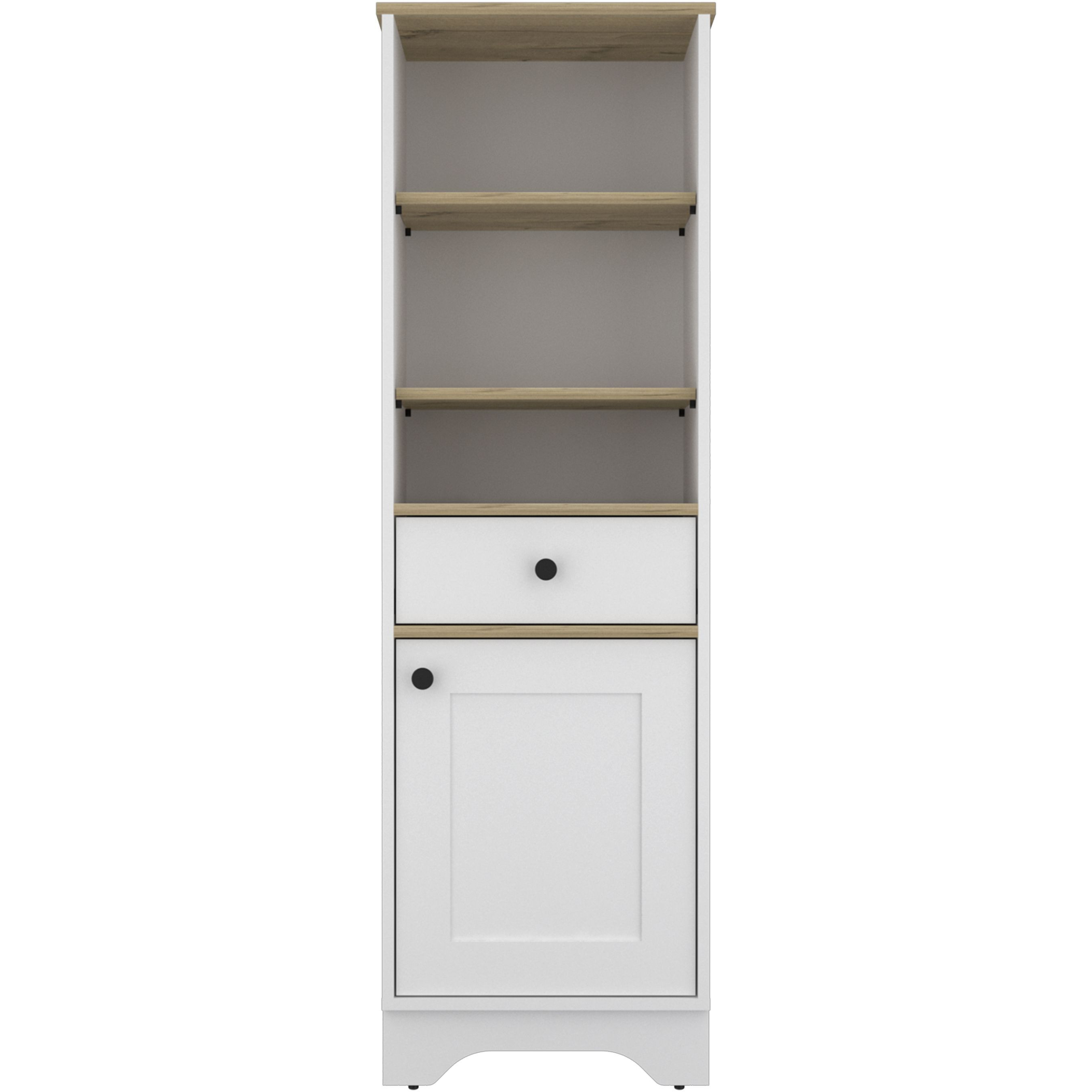 St. Clair Linen Cabinet, Two Interior Shelves, Two Open Shelves