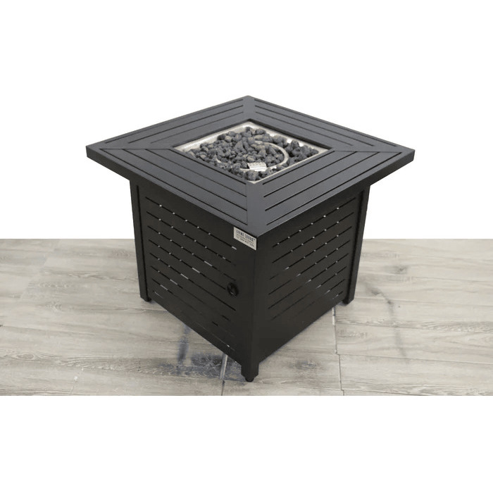 25'' H x 30'' W Steel Outdoor Fire Pit Table with Lid