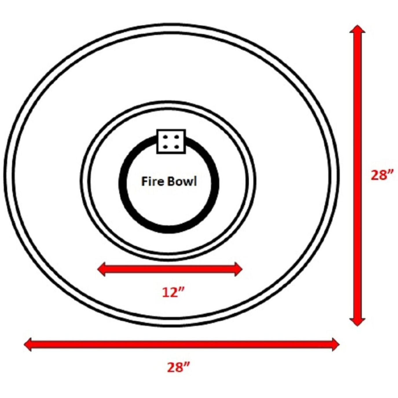 9'' H x 28'' W Fiber Reinforced Concrete Outdoor Fire pit