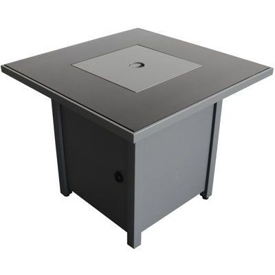 25'' H x 30'' W Steel Outdoor Fire Pit Table with Lid