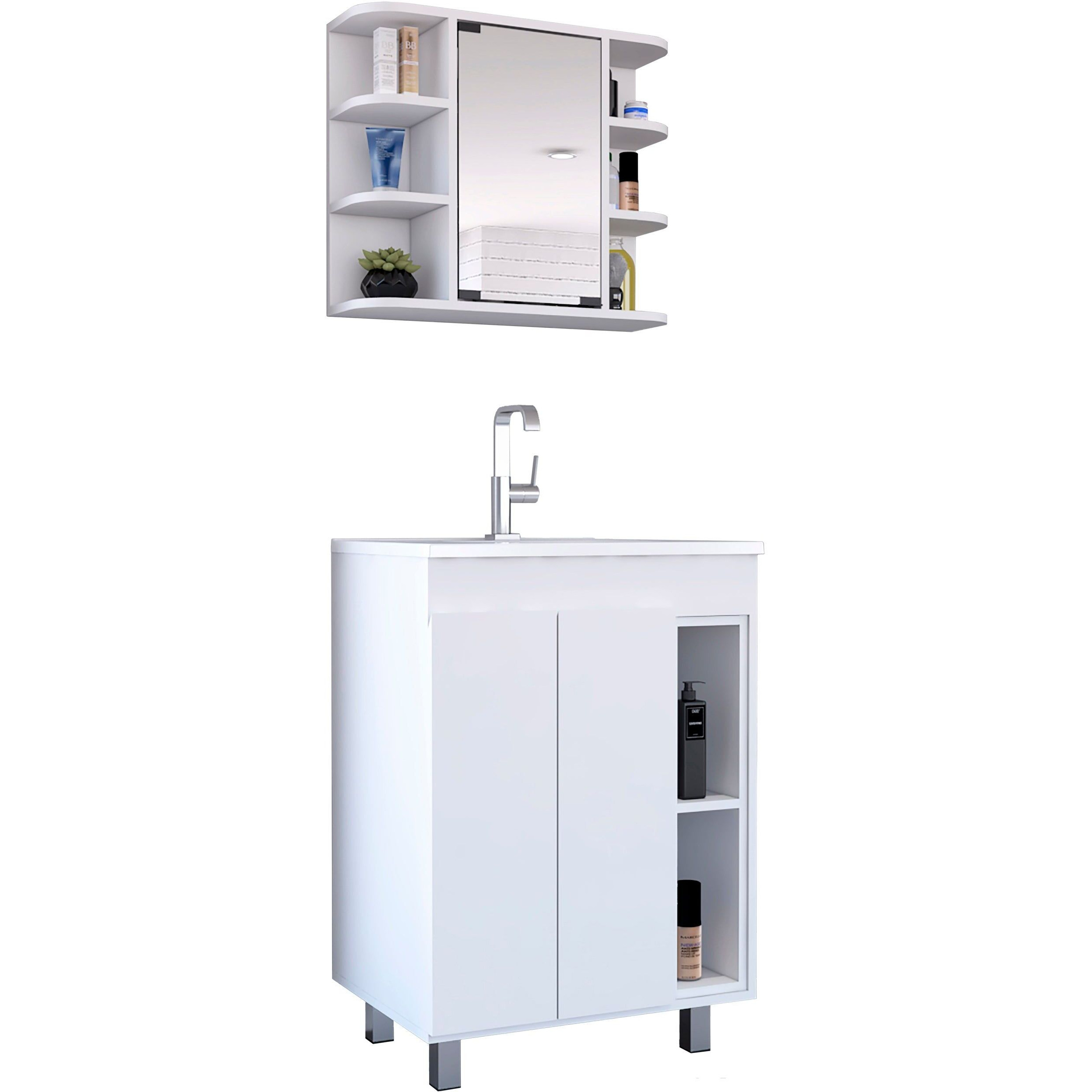 Carver White 2 Piece Bathroom Set