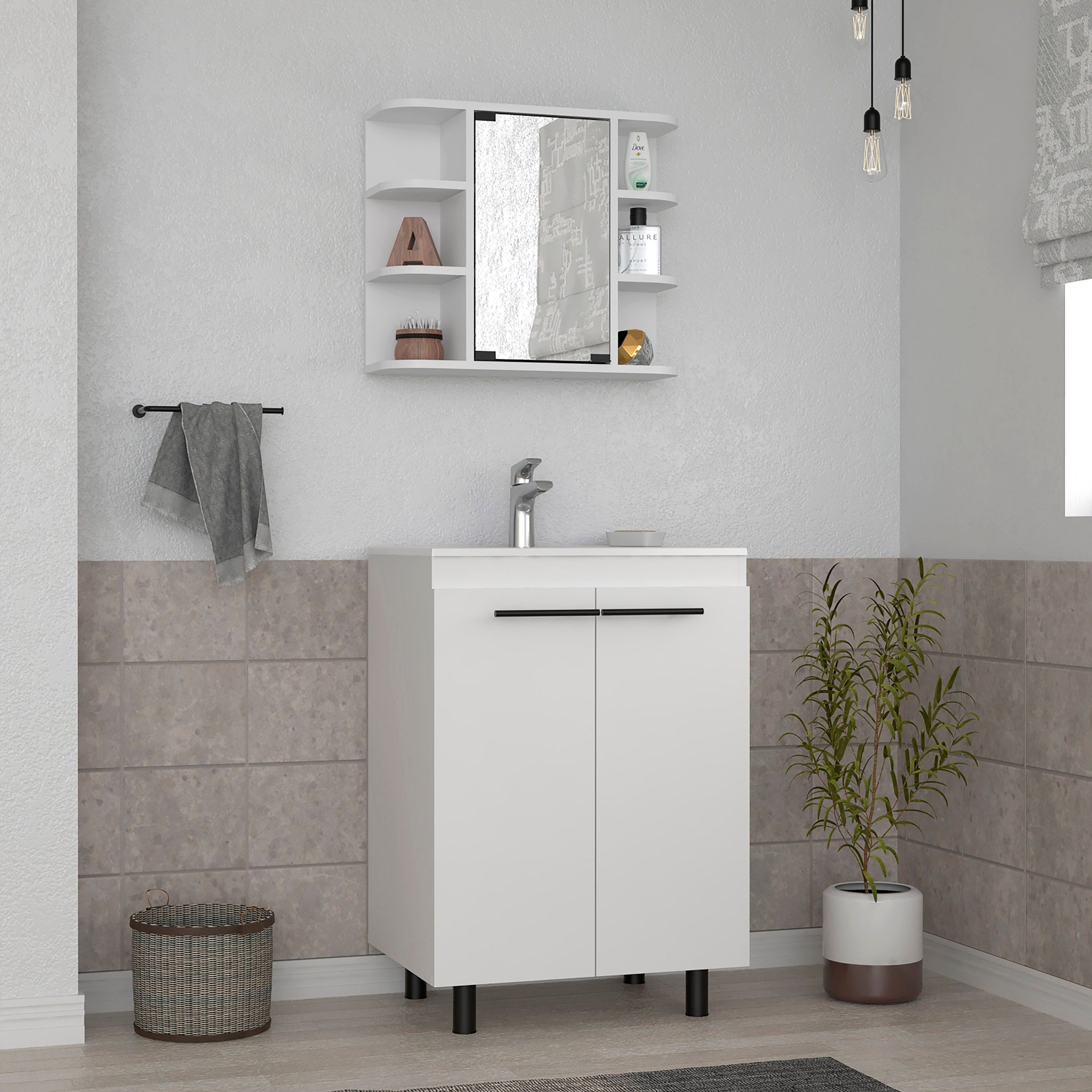 White 2 Piece Bathroom Set