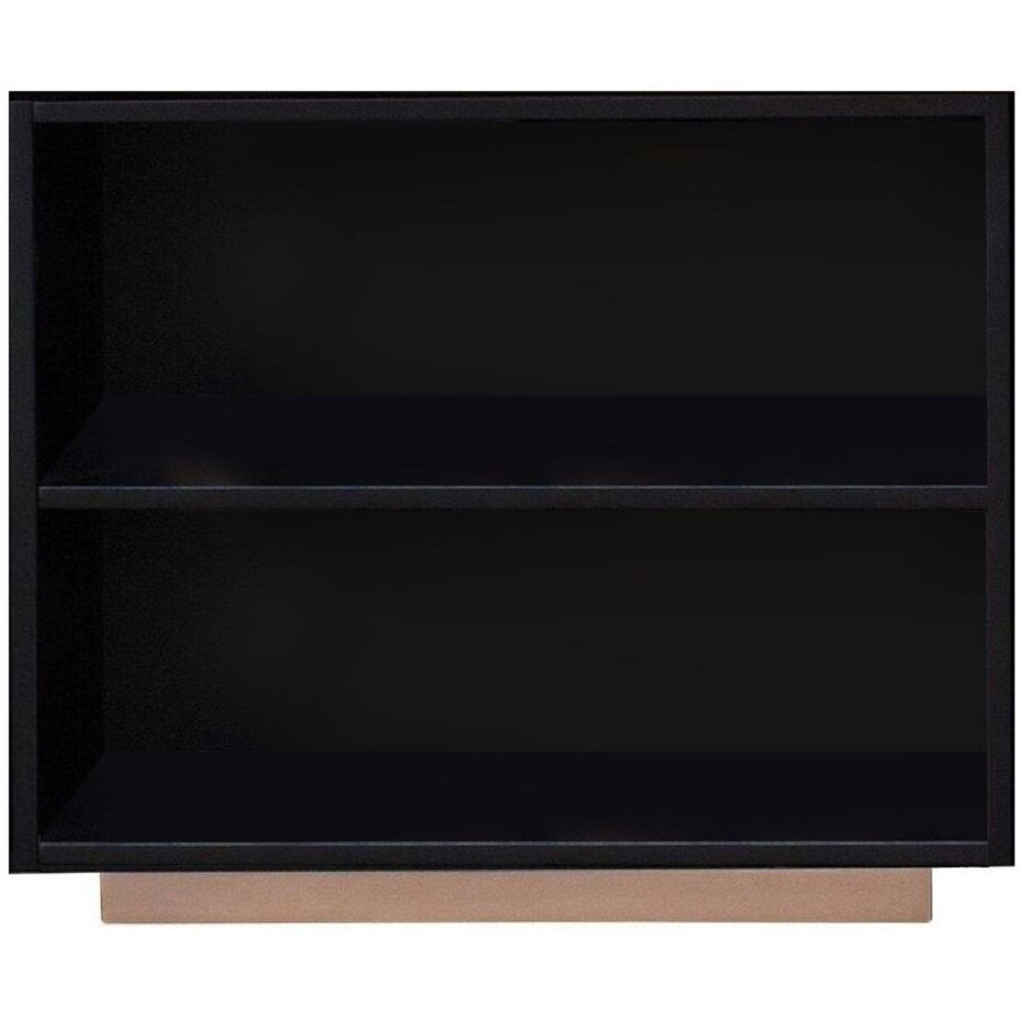 Black and Rose-Gold 2-Shelf Bookshelf