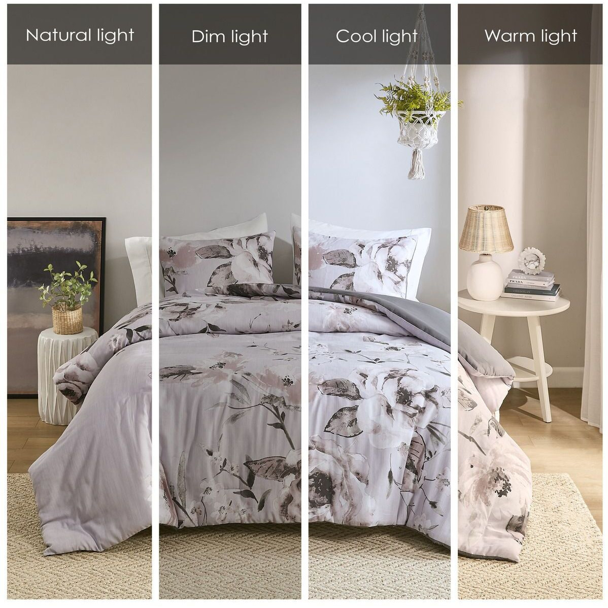 3 Piece Floral Printed Duvet Cover Set