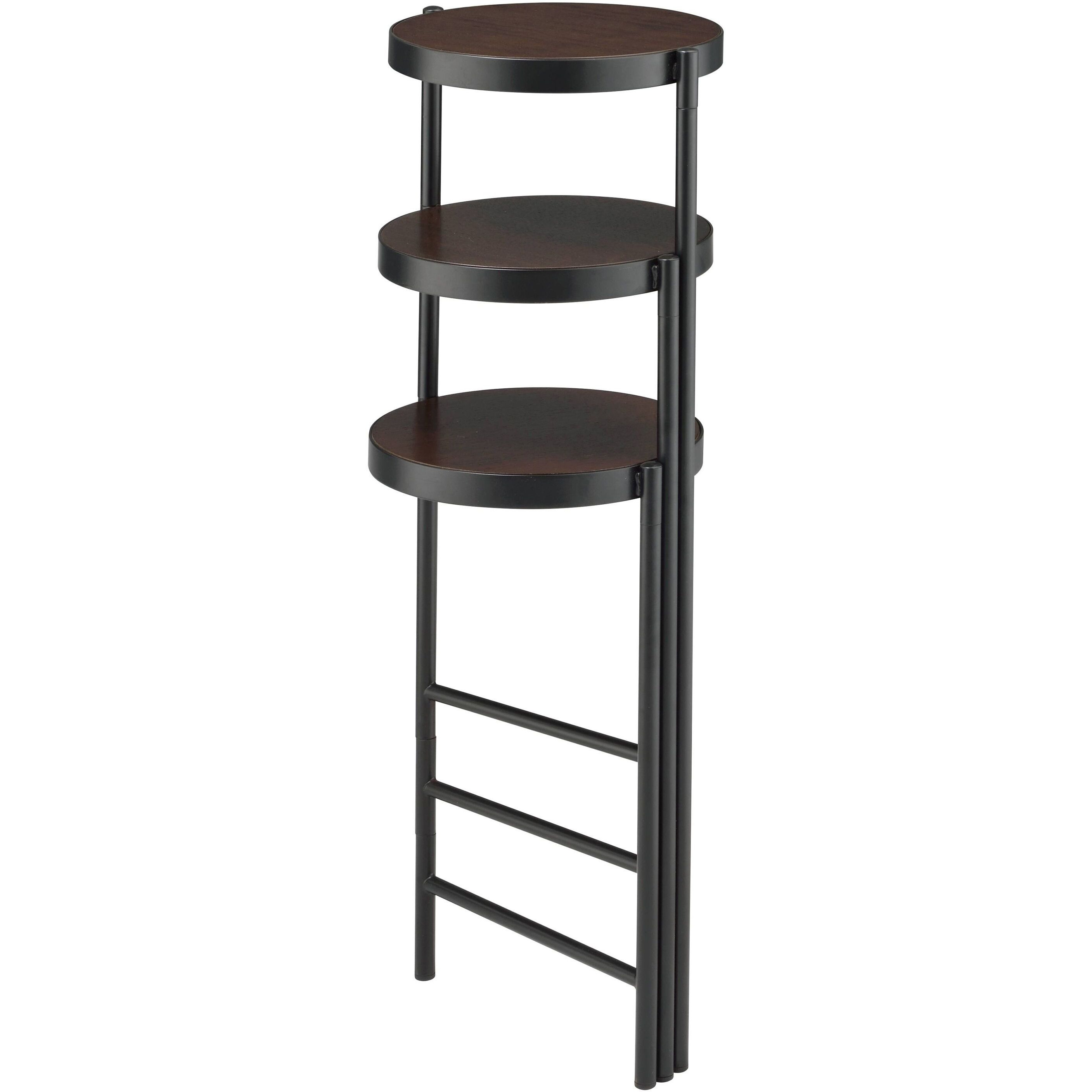 Black and Walnut 3-tier Foldable Plant Stand