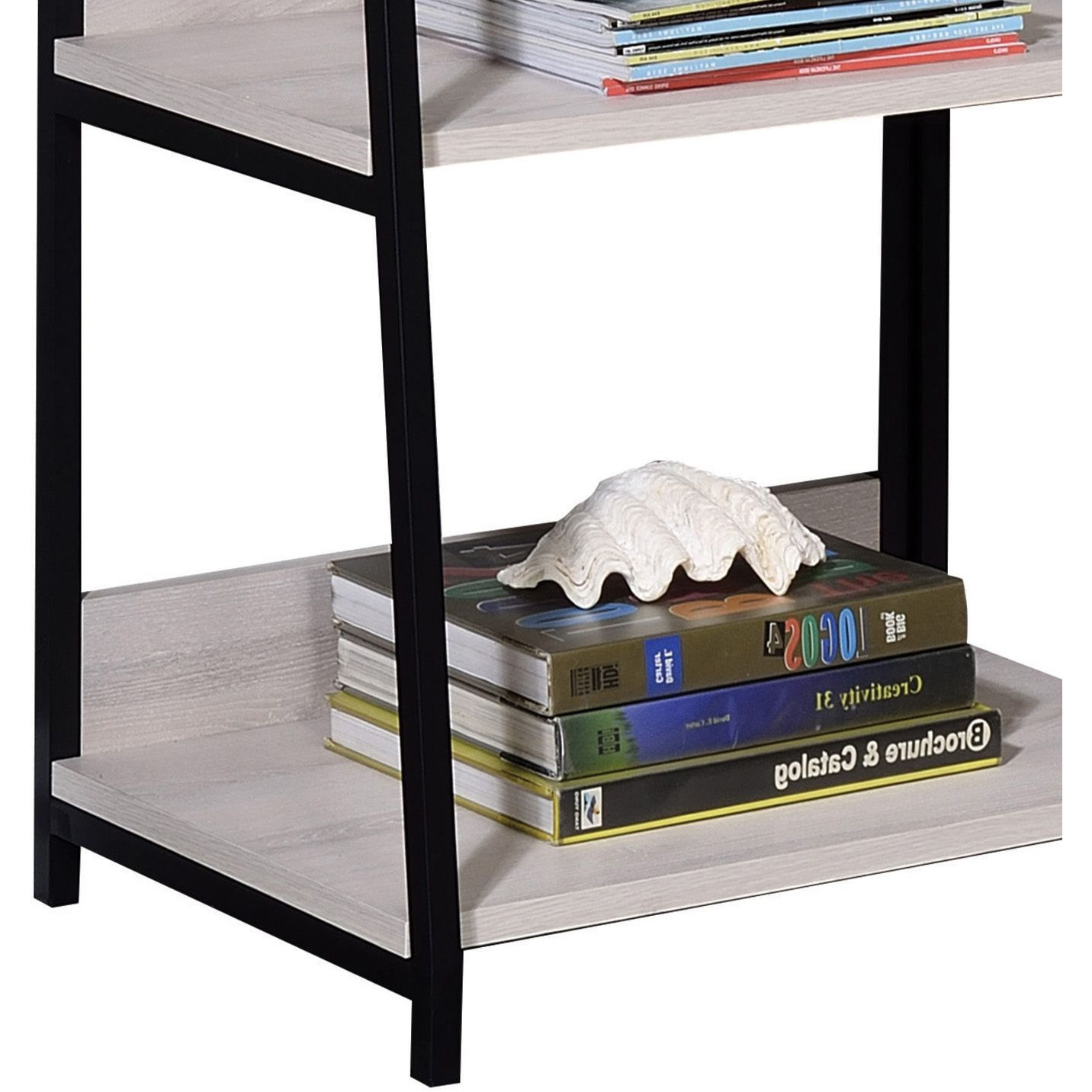 Natural and Black Ladder Bookshelf