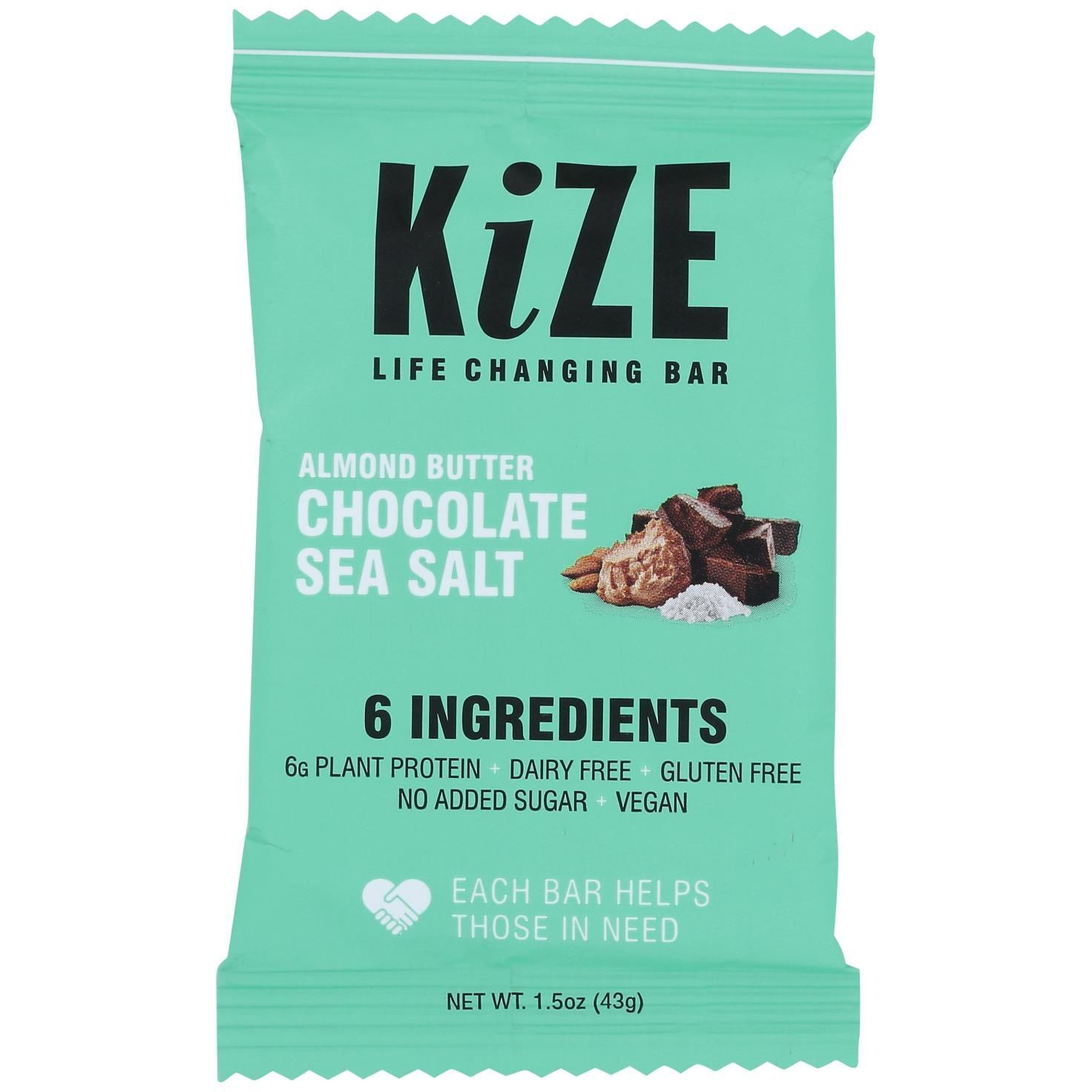 Kize Concepts - Energy Bar Almond Chocolate Sea Salt - Case Of 10-1.5 Oz