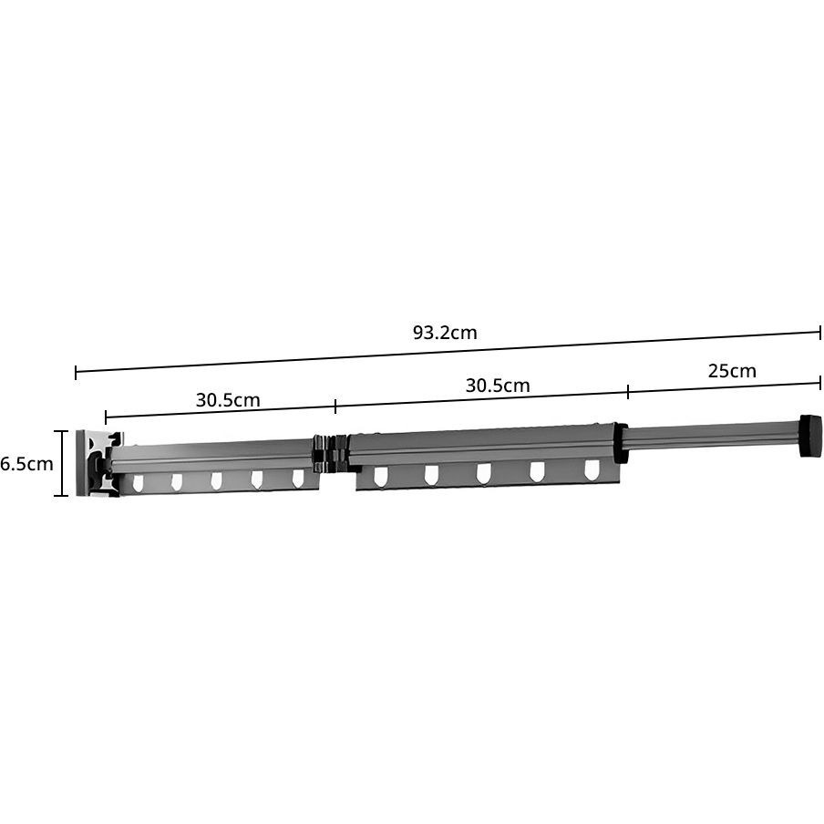 SOGA 93.2cm Wall-Mounted Clothing Dry Rack Retractable Space-Saving Foldable Hanger