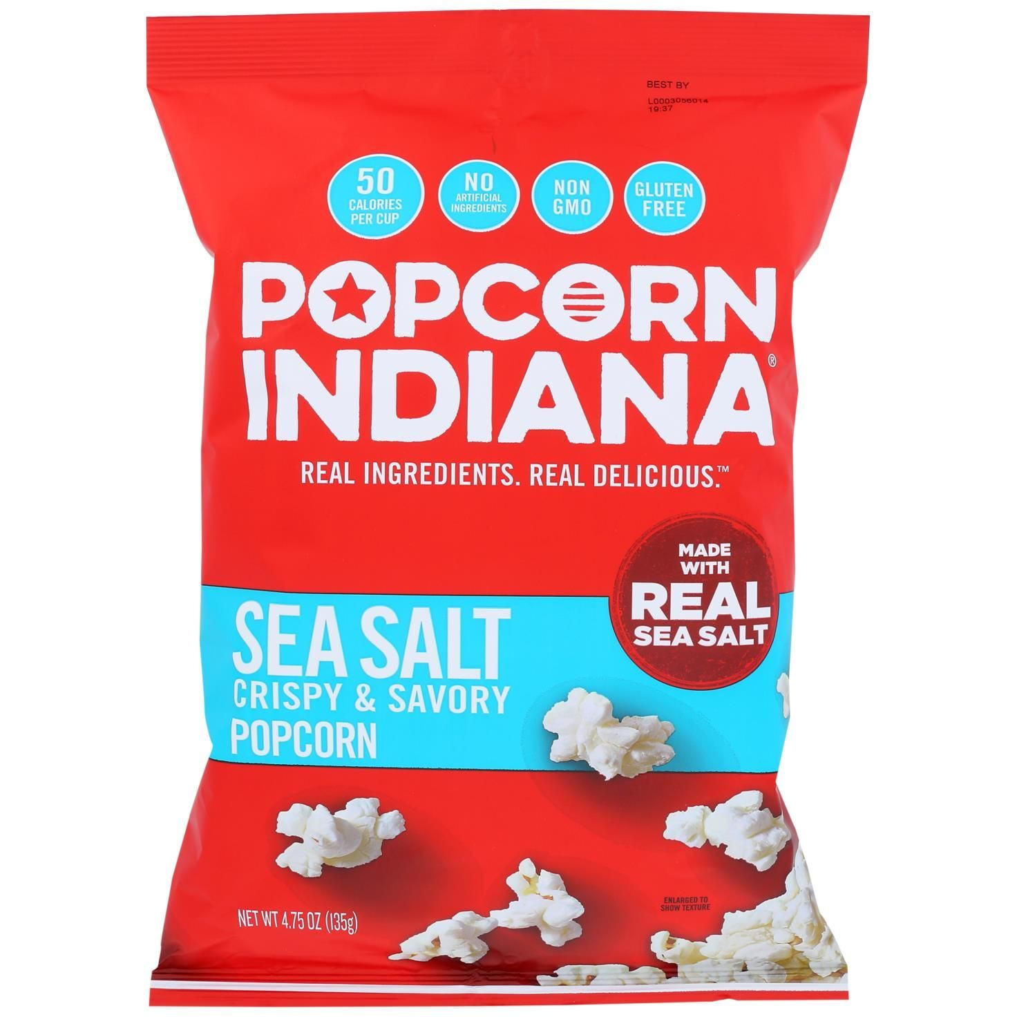 Popcorn Indiana Popcorn - Sea Salt - Case Of 12 - 4.75 Oz.