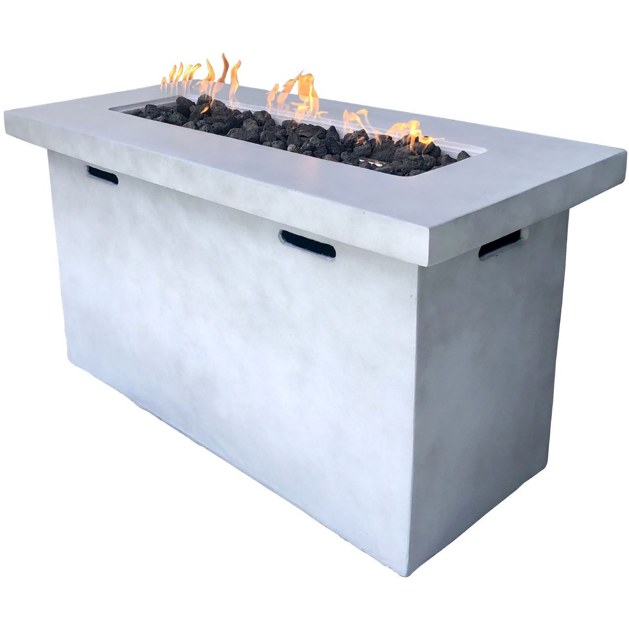 25" H x 42" W Fiber Reinforced Concrete Propane Outdoor Fire Pit Table