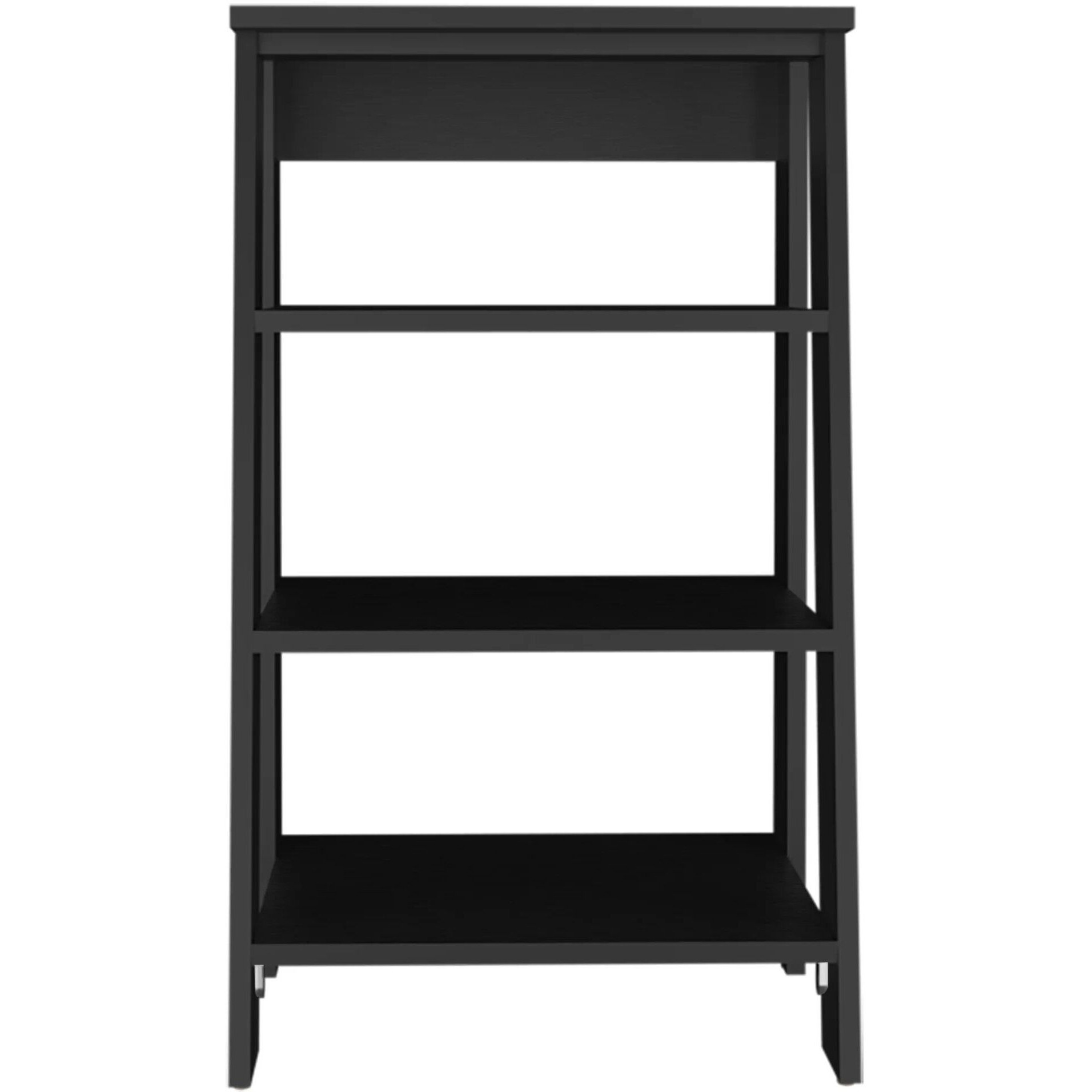 Black Freestanding Bathroom Shelf with Open Storage