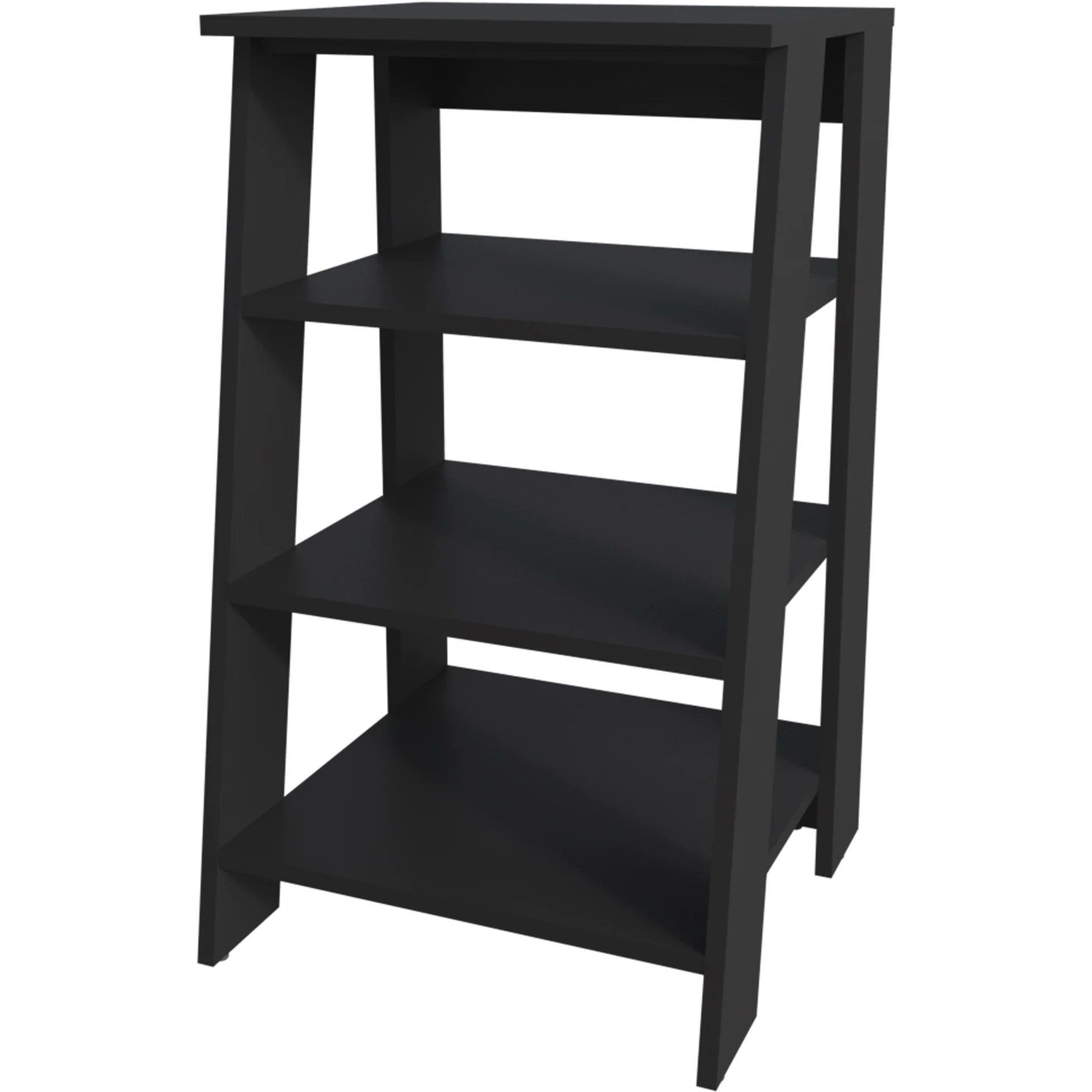 Black Freestanding Bathroom Shelf with Open Storage