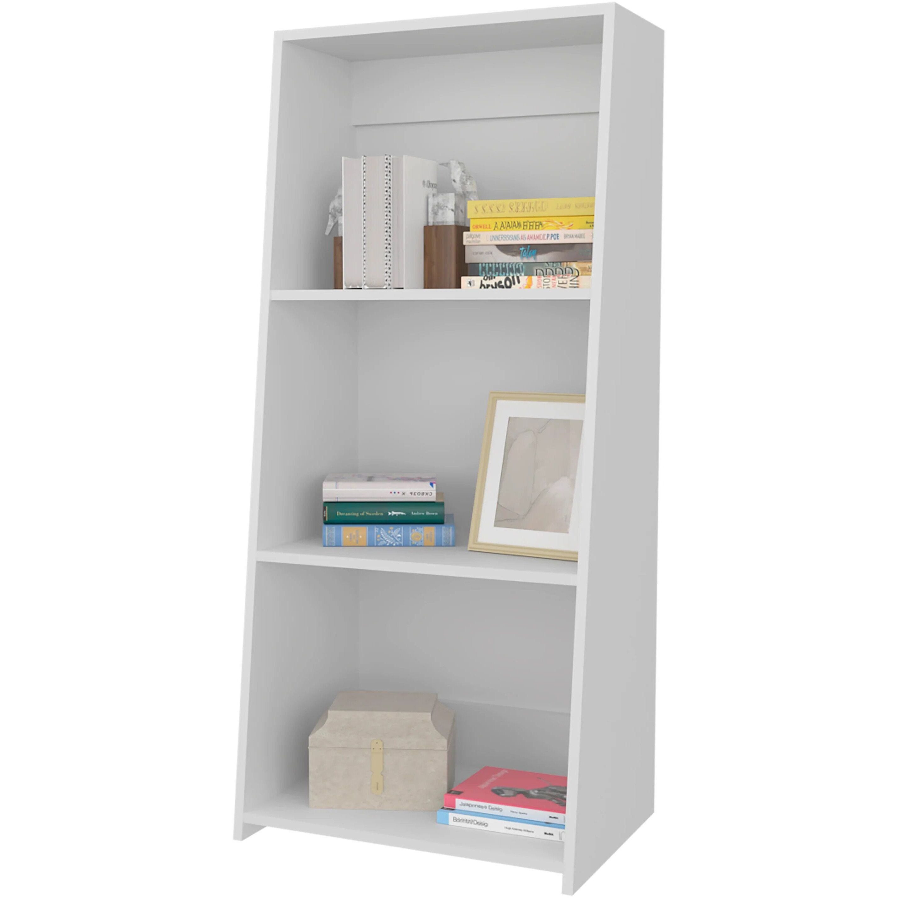 White Bookcase with Three Shelf