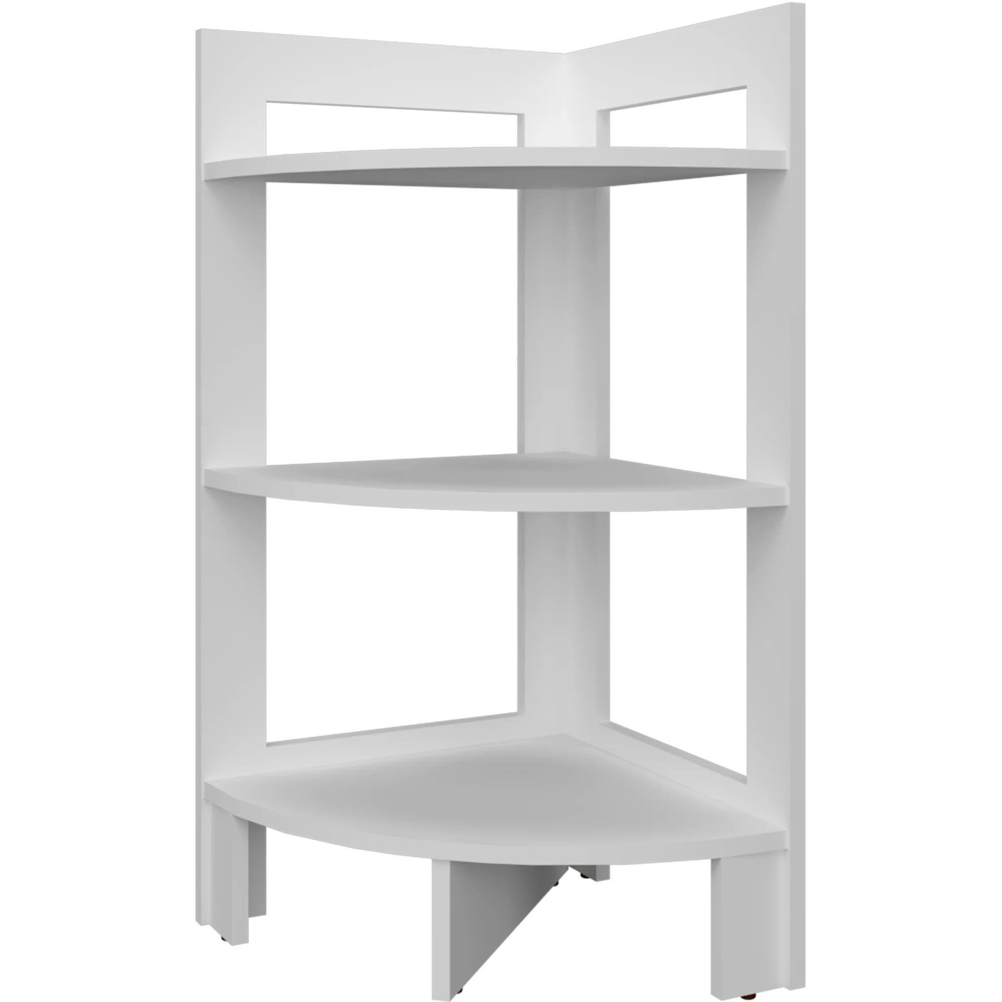 White Corner Shelf with 3 Shelf