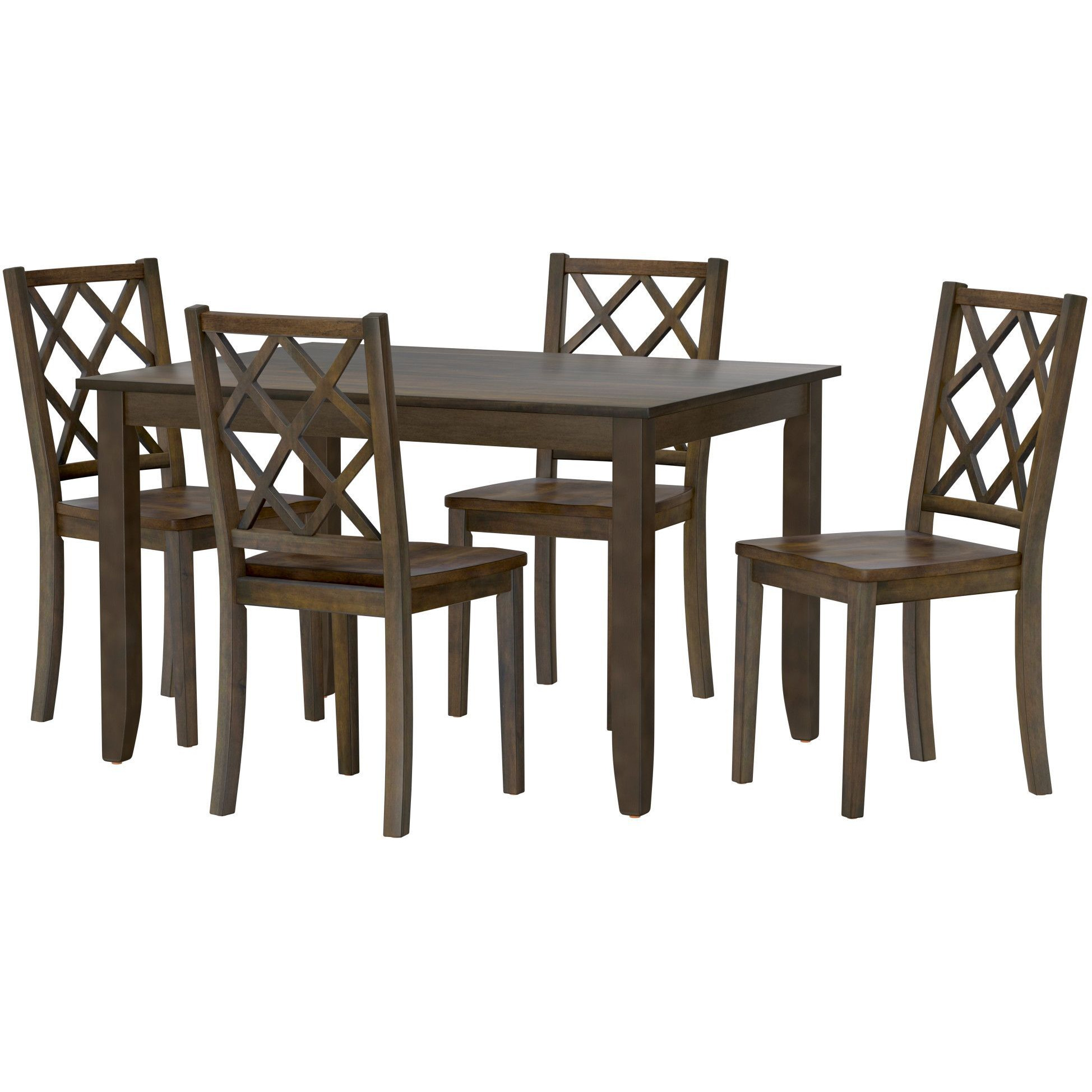 Wallace & Bay Velvety Brown 5 Piece Dining Table Set