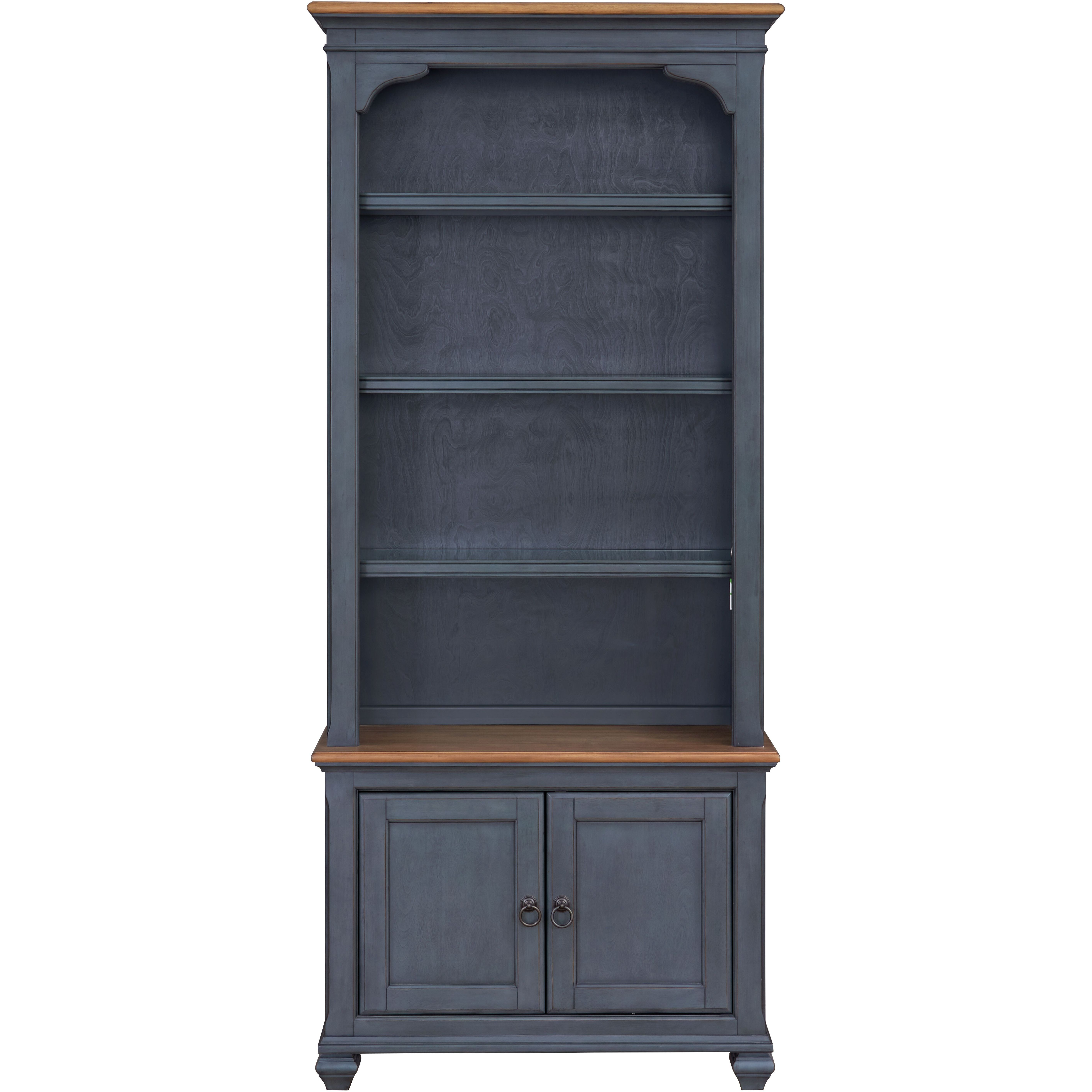 Bridgevine Home Americana 84 inch Universal Pier Bookcase, No Assembly Required, Corduroy Blue Finish