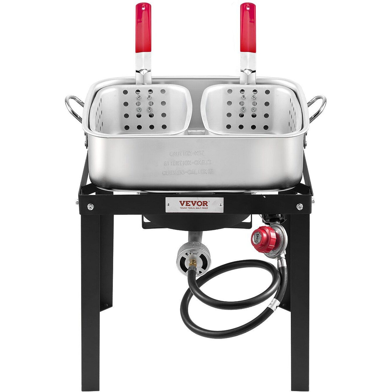 18 Qt Fish and Wing Fryer Aluminum Outdoor Propane Deep Fryer Kit with 2 Baskets