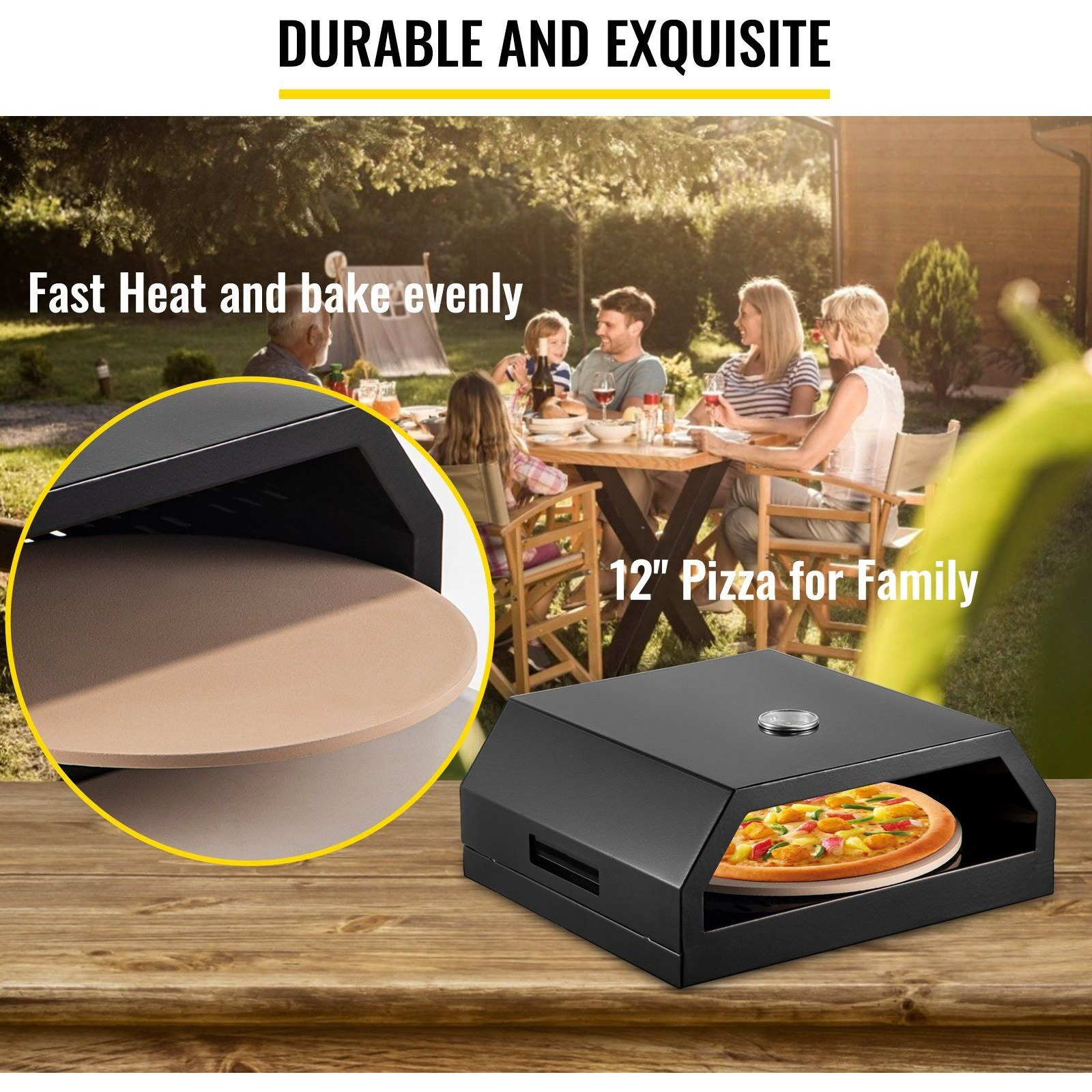 VEVOR Pizza Oven Kit,Stainless Steel Portable Pizza Oven for Gas, Pizza Oven Set with Professional Pizza Baking Tools Including 12" Cordierite Pizza Stone, Pizza Shovel, Pizza Cutter, Thermometer.