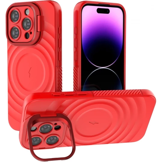 CoversCart Crimson Red TitanShield Wave Silicone Magsafe Back Case for iPhone 15 Pro