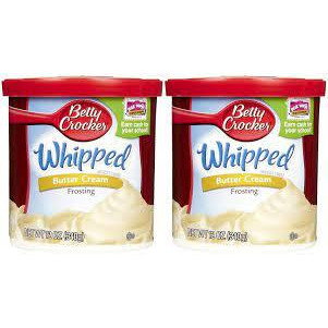 Betty Crocker Whipped Butter Cream Frosting, 12 oz, 2 pk