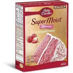 Betty Crocker Baking Mix, Super Moist Cake Mix, Strawberry, 15.25 Oz Box (Pack of 6)
