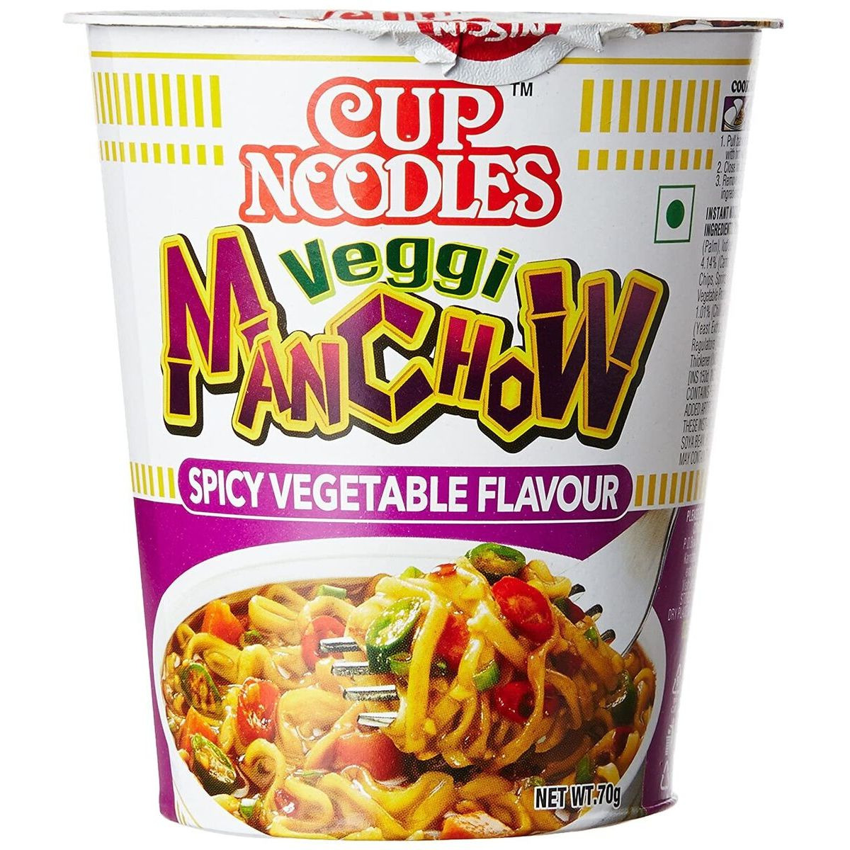 Case of 48 - Nissin Cup Noodles Veggi Manchow - 70 Gm (2.46 Oz)