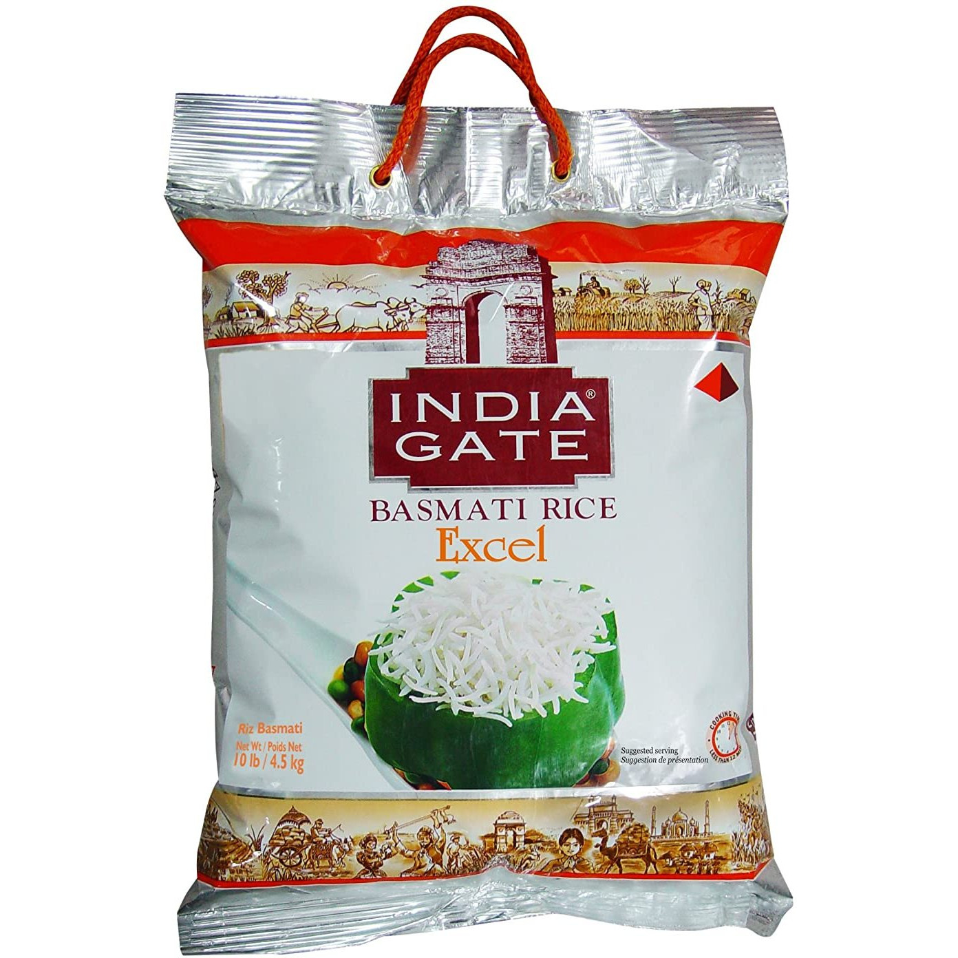 Case of 4 - India Gate Basmati Rice Excel - 10 Lb (4.5 Kg)