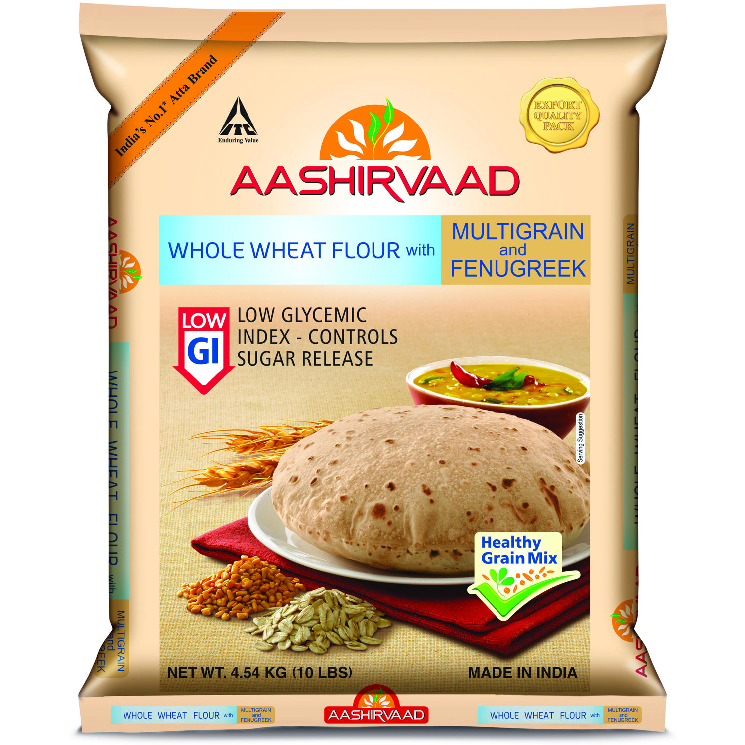 Aashirvaad Lo GI Flour - 10 Lb (4.5 Kg)