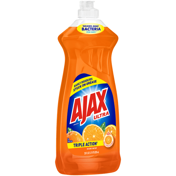 Case of 4 - Ajax Dish Liquid Detergent Orange - 28 Oz (828 Ml)