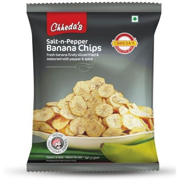 Chheda's Salt N Pepper Banana Chips - 400 Gm (14 Oz) [FS]