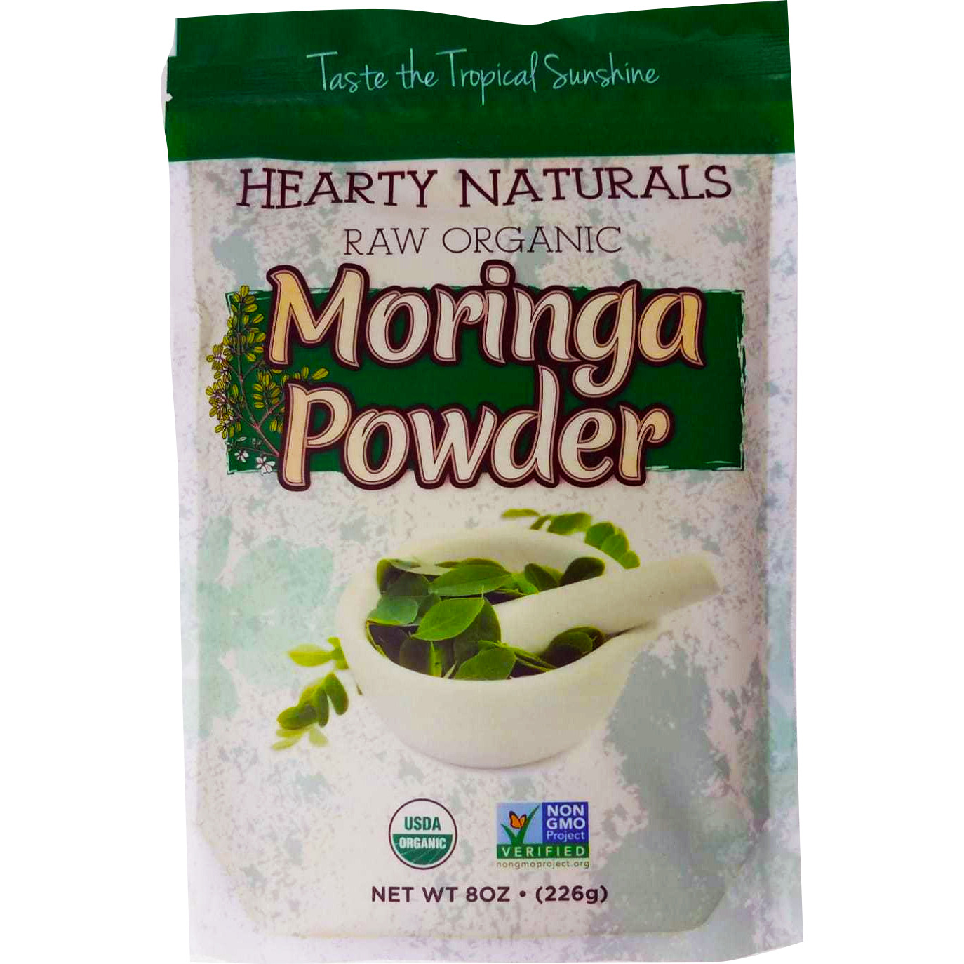 Case of 6 - Hearty Naturals Organic Moringa Powder - 8 Oz (226 Gm)