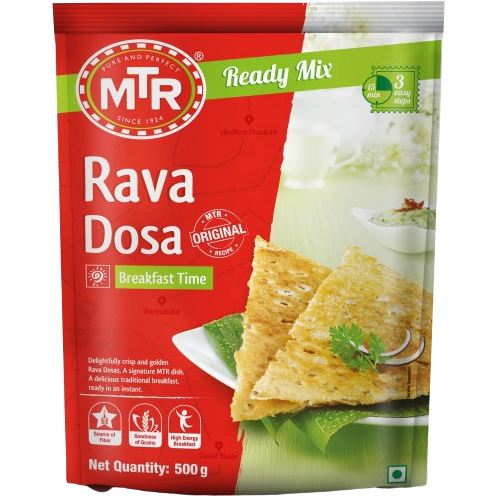 Case of 24 - Mtr Rava Dosa Ready Mix - 500 Gm (1.1 Lb)