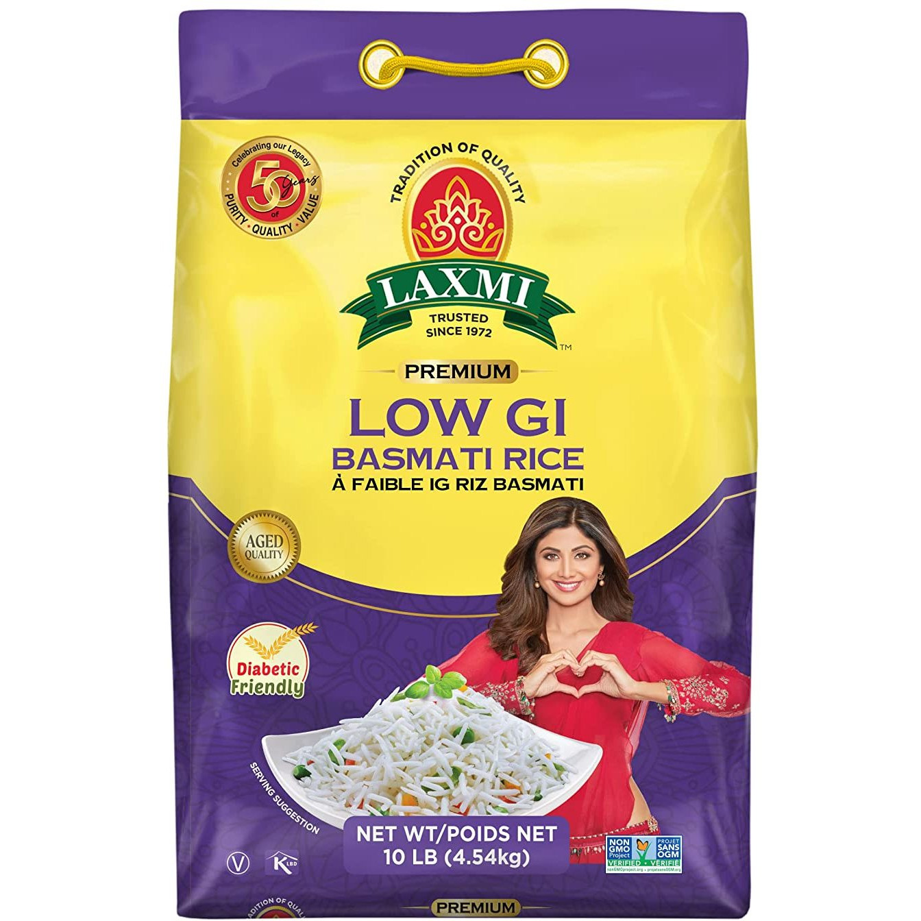 Laxmi Lo GI Basmati Rice - 10 Lb (4.5 Kg)